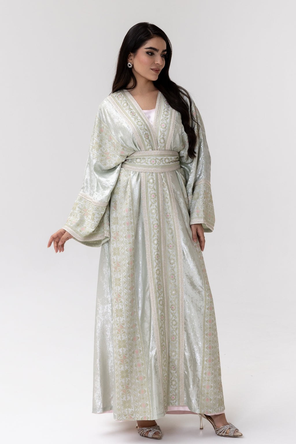 Light Mint Embroidered Abaya