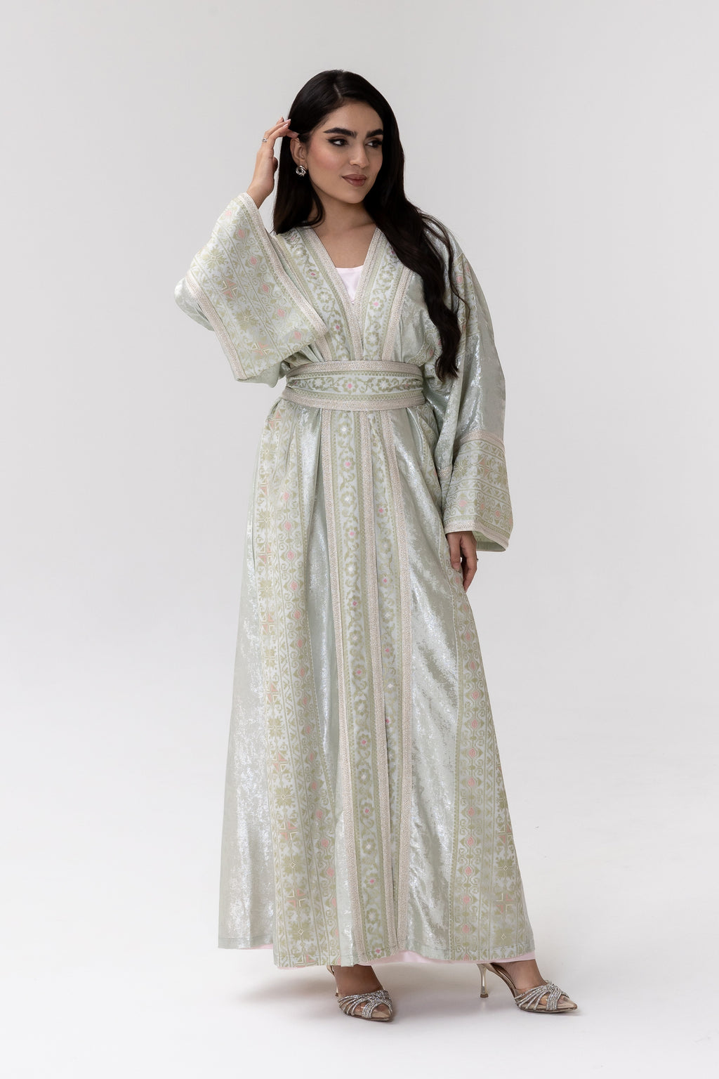 Light Mint Embroidered Abaya