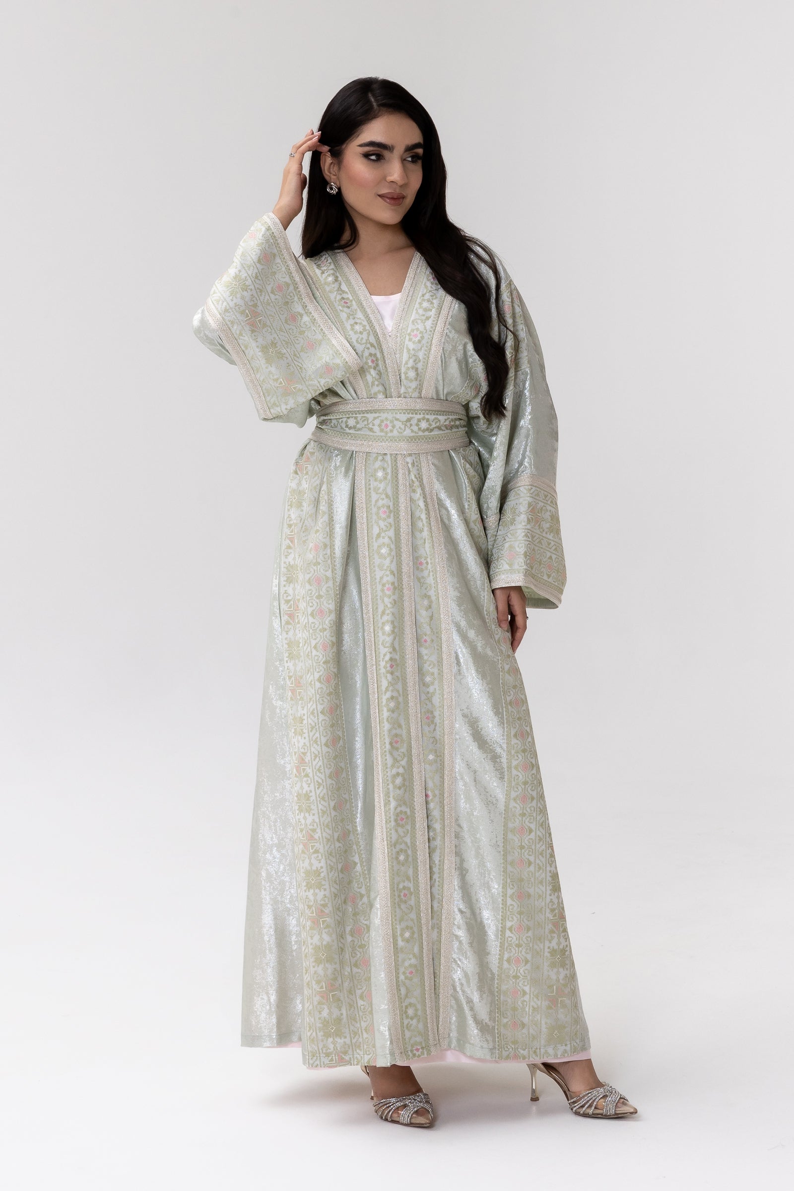 Light Mint Embroidered Abaya
