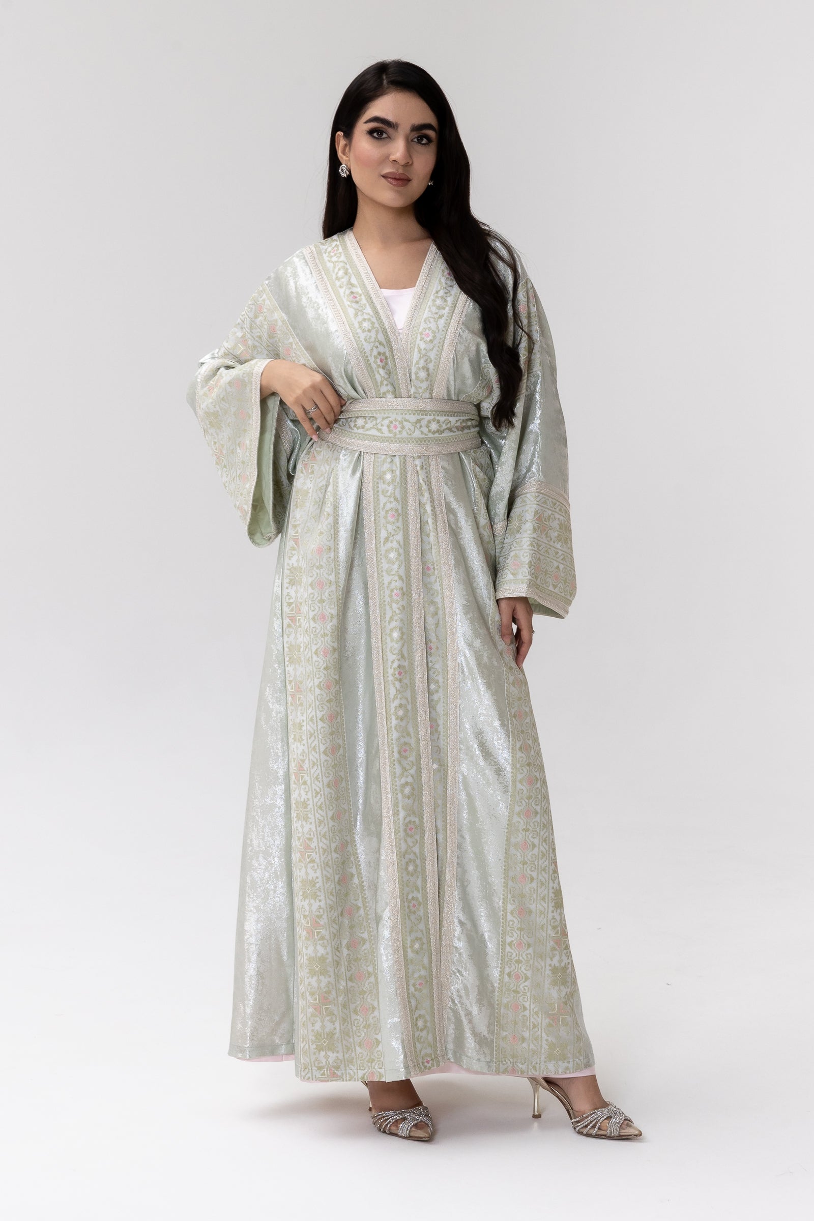 Light Mint Embroidered Abaya