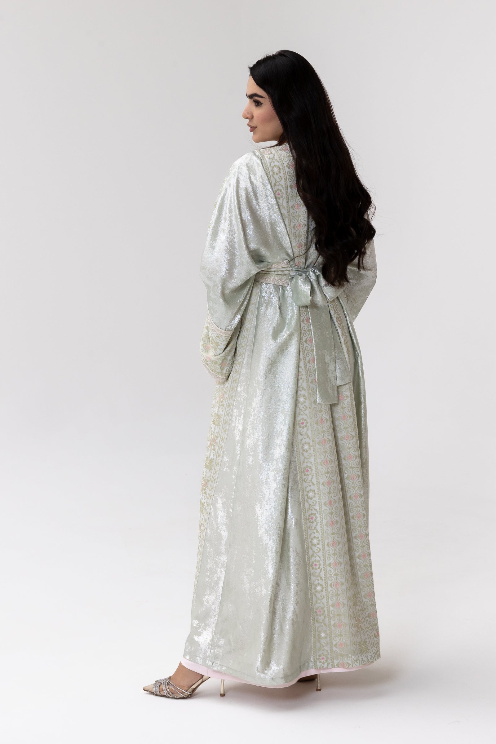 Light Mint Embroidered Abaya