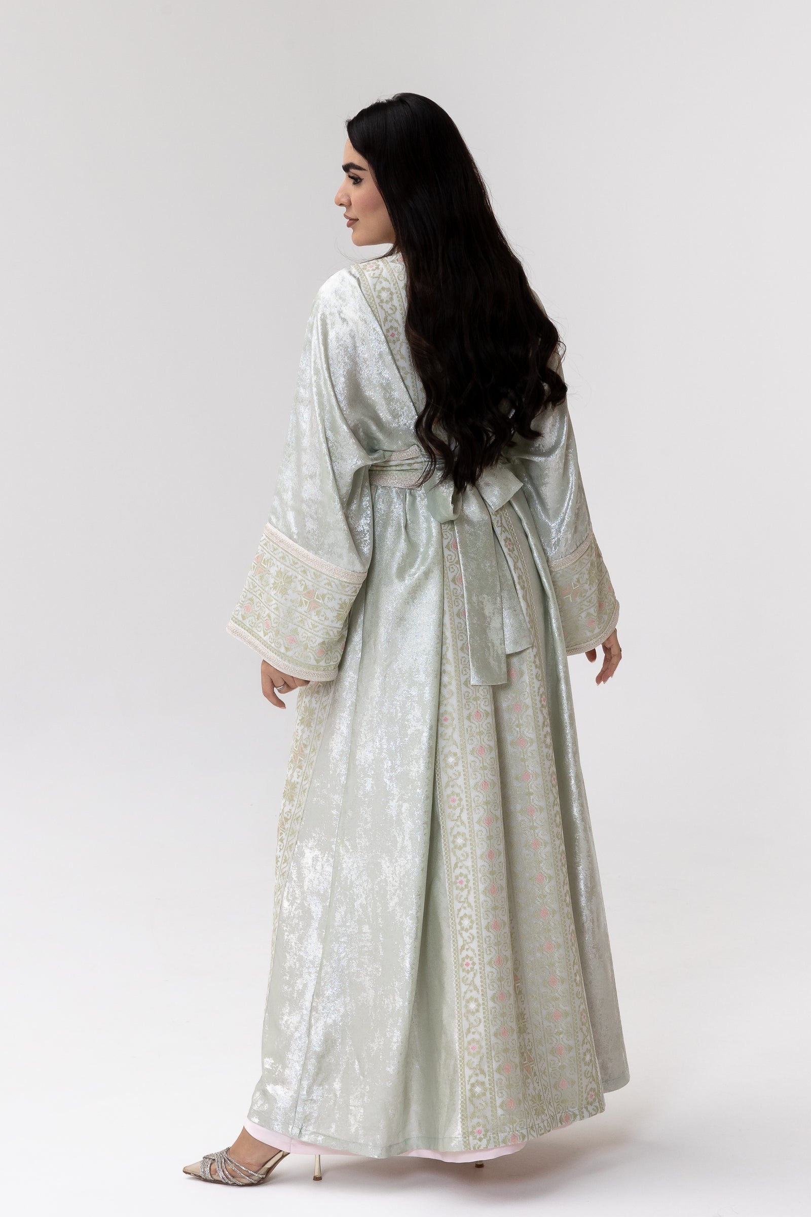 Light Mint Embroidered Abaya