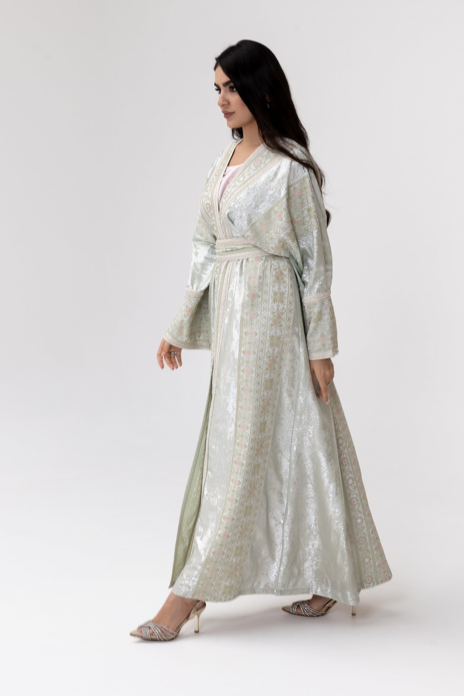 Light Mint Embroidered Abaya