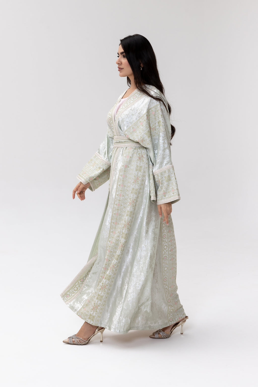 Light Mint Embroidered Abaya