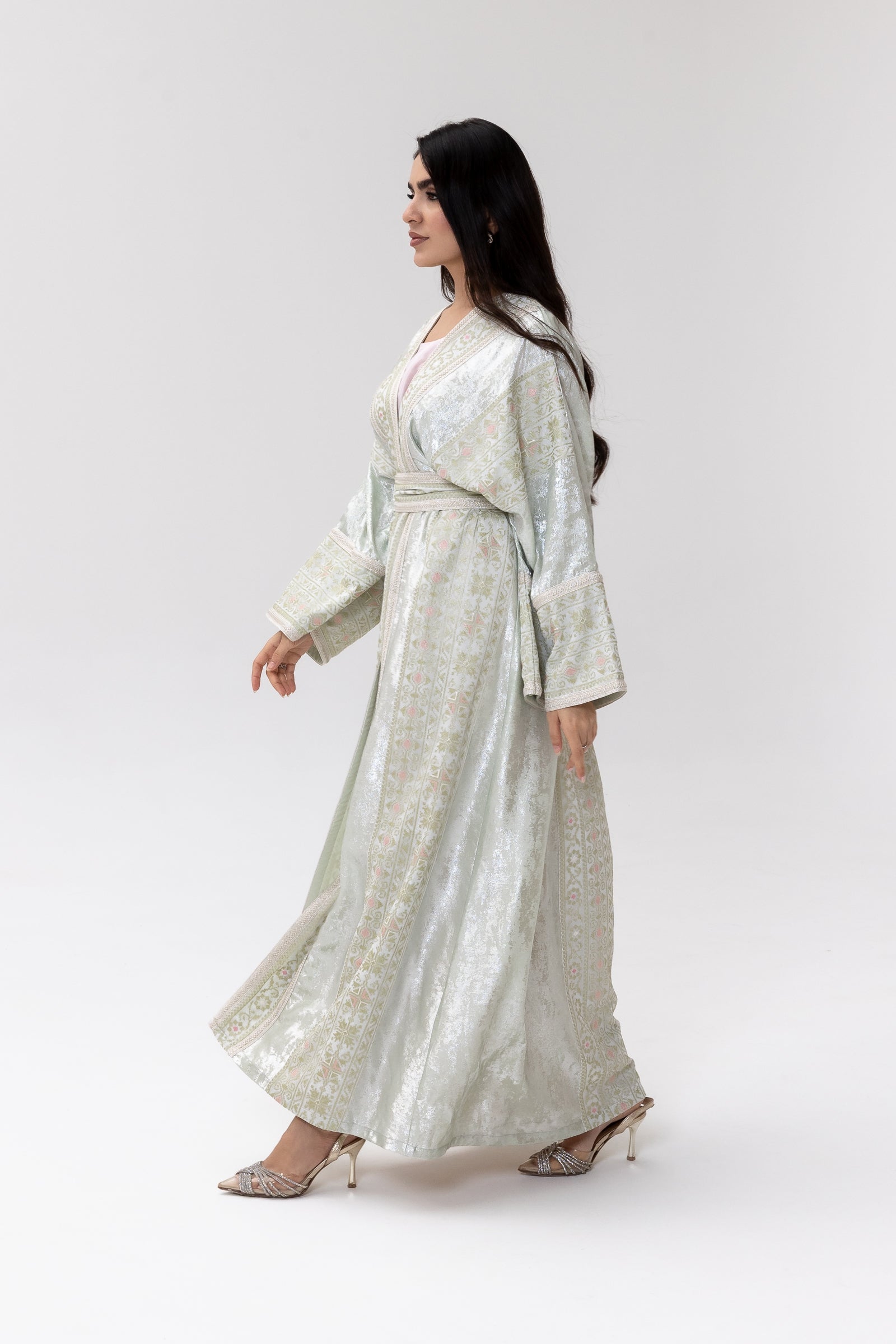 Light Mint Embroidered Abaya