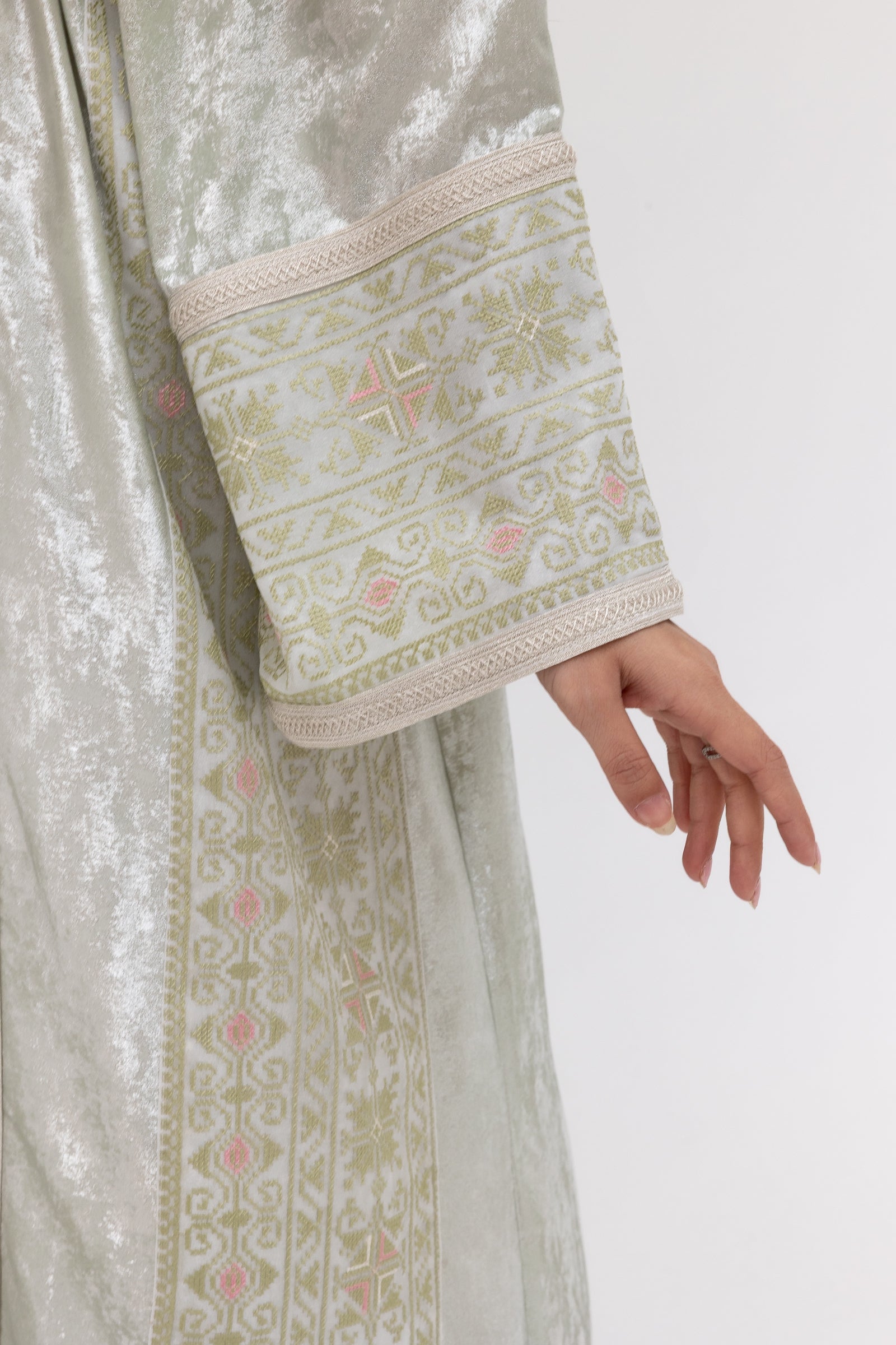 Light Mint Embroidered Abaya