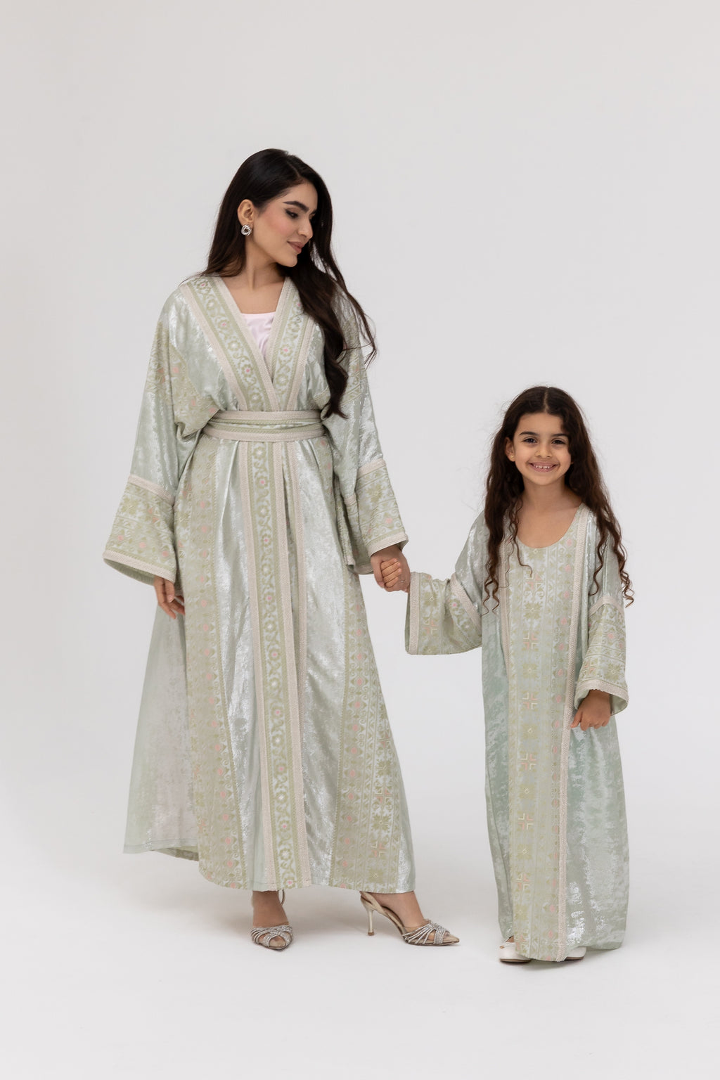 Kids Mint Embroidered Kaftan