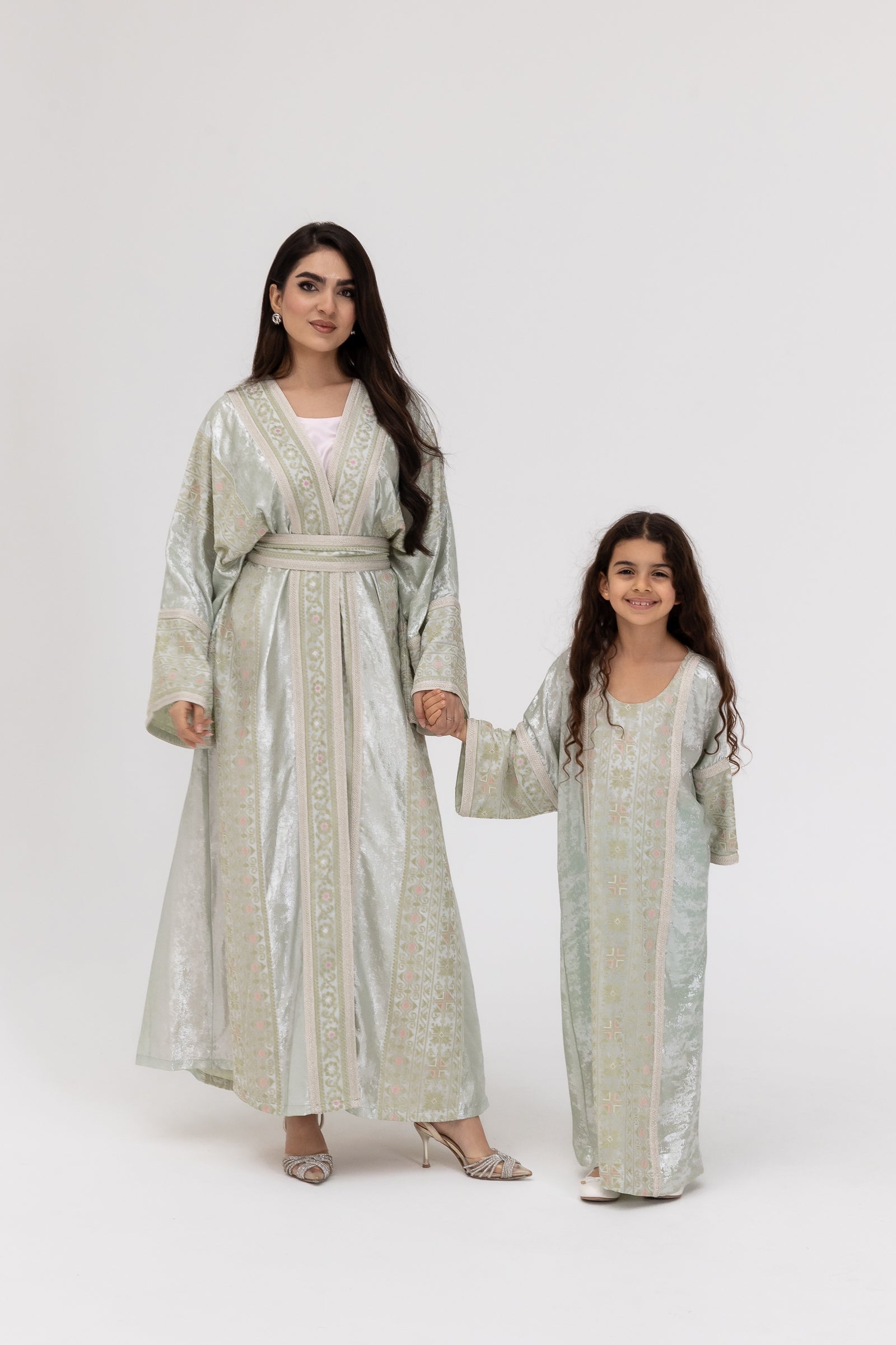 Kids Mint Embroidered Kaftan