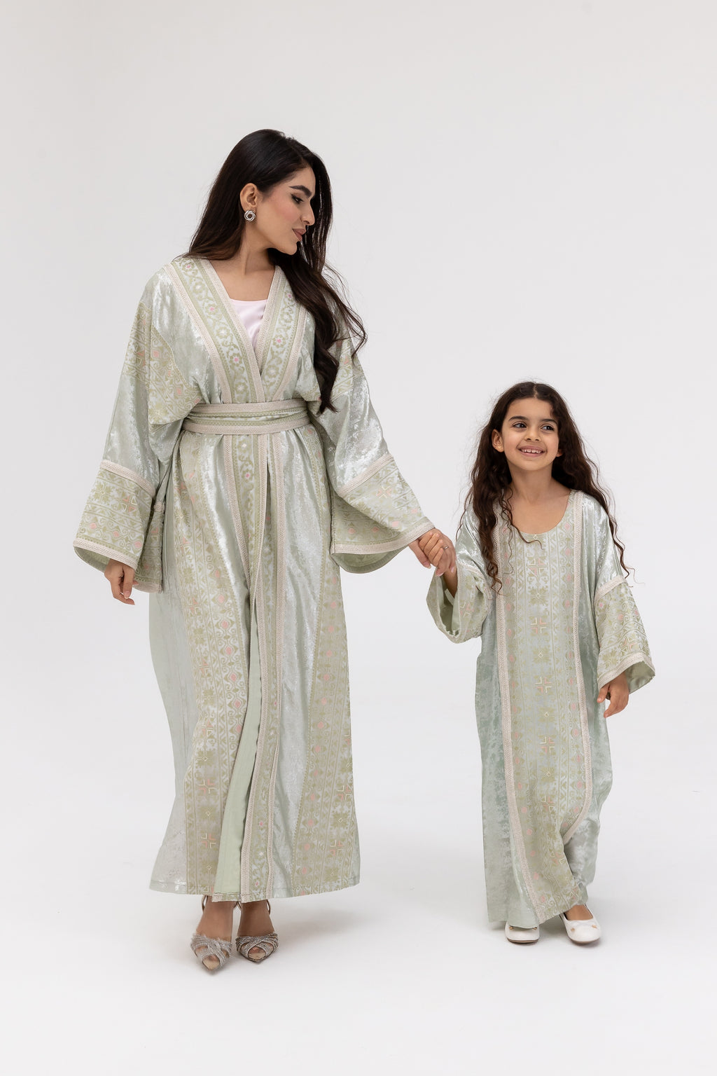 Kids Mint Embroidered Kaftan