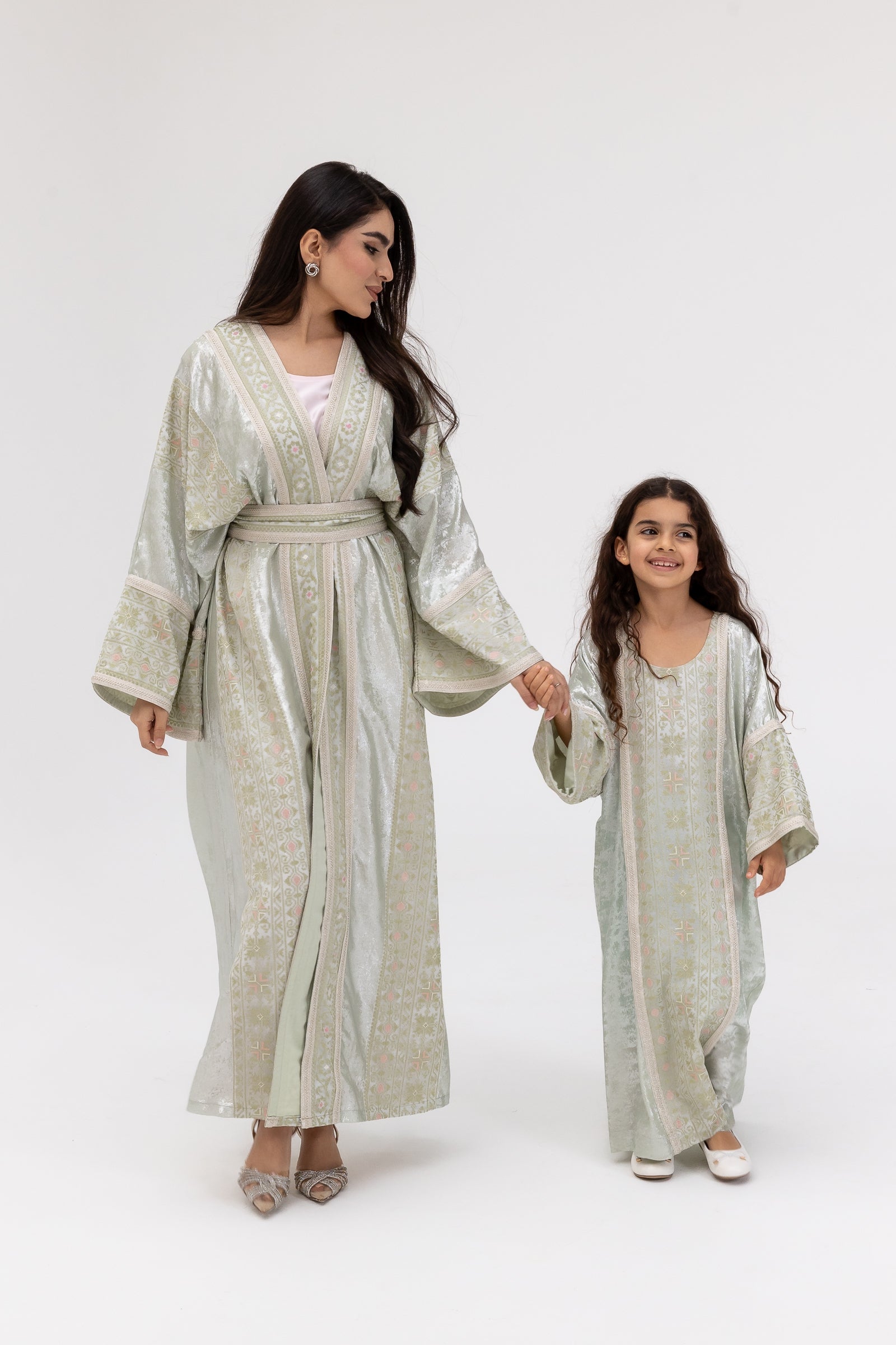 Kids Mint Embroidered Kaftan