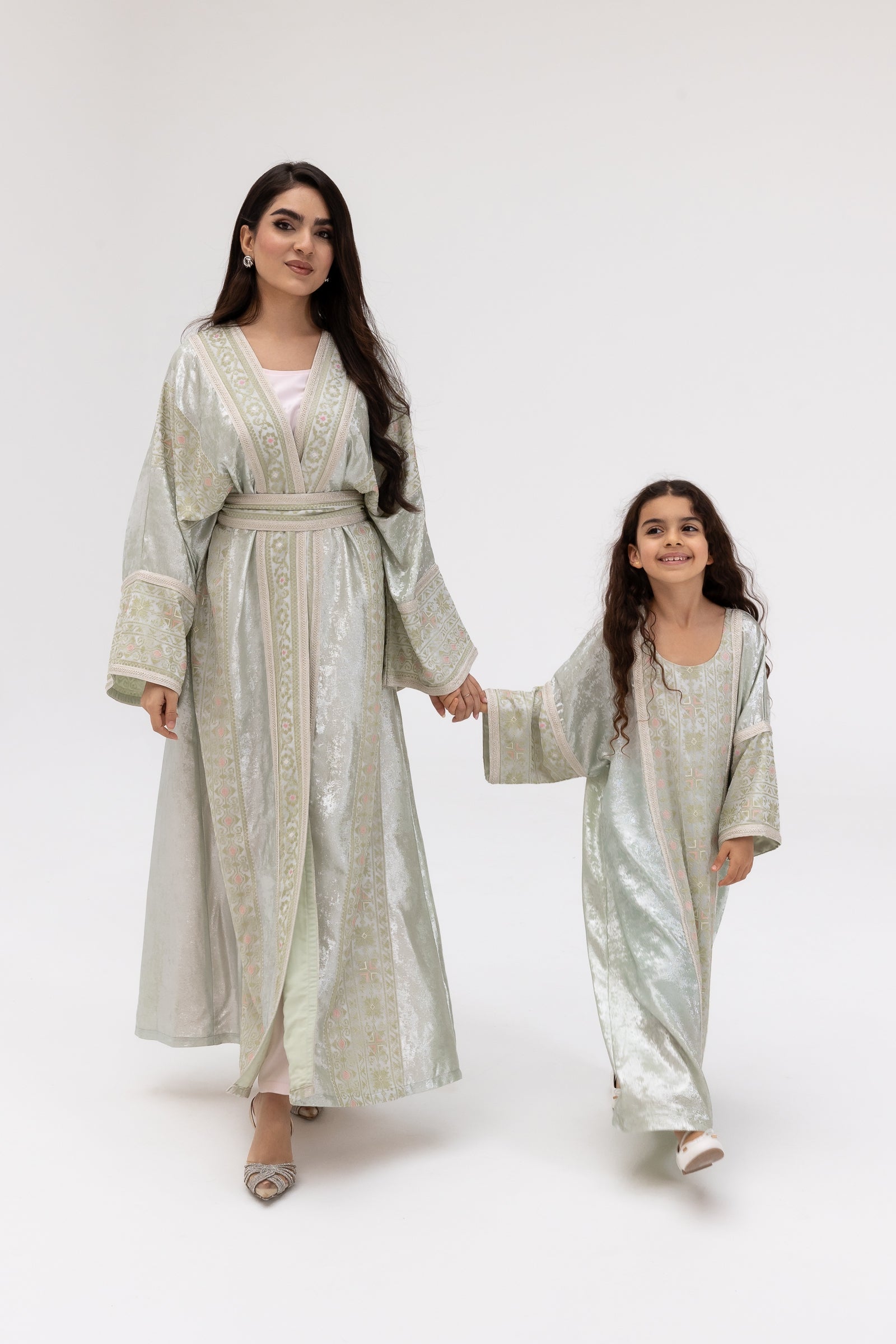 Kids Mint Embroidered Kaftan