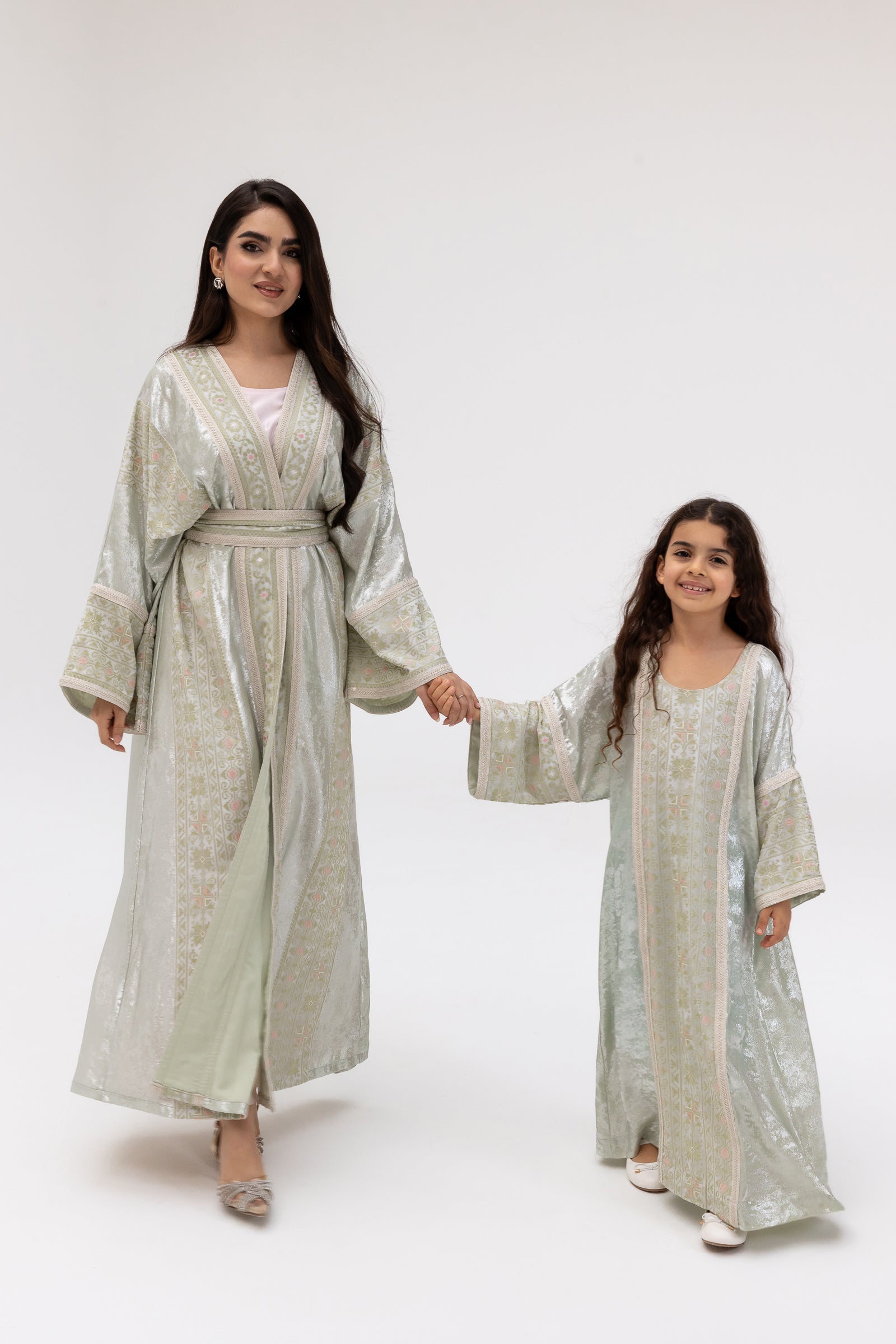 Kids Mint Embroidered Kaftan