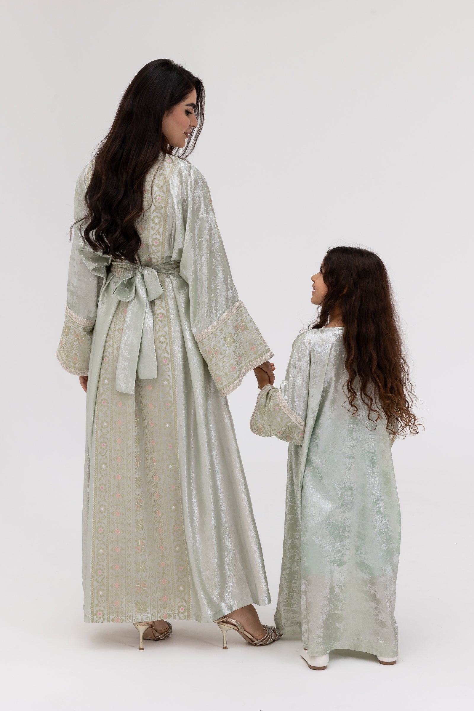Kids Mint Embroidered Kaftan