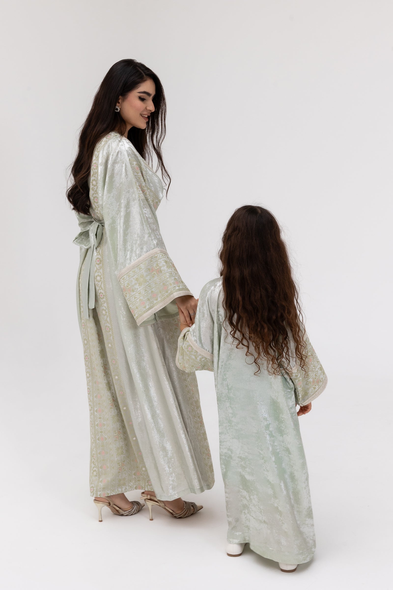 Kids Mint Embroidered Kaftan