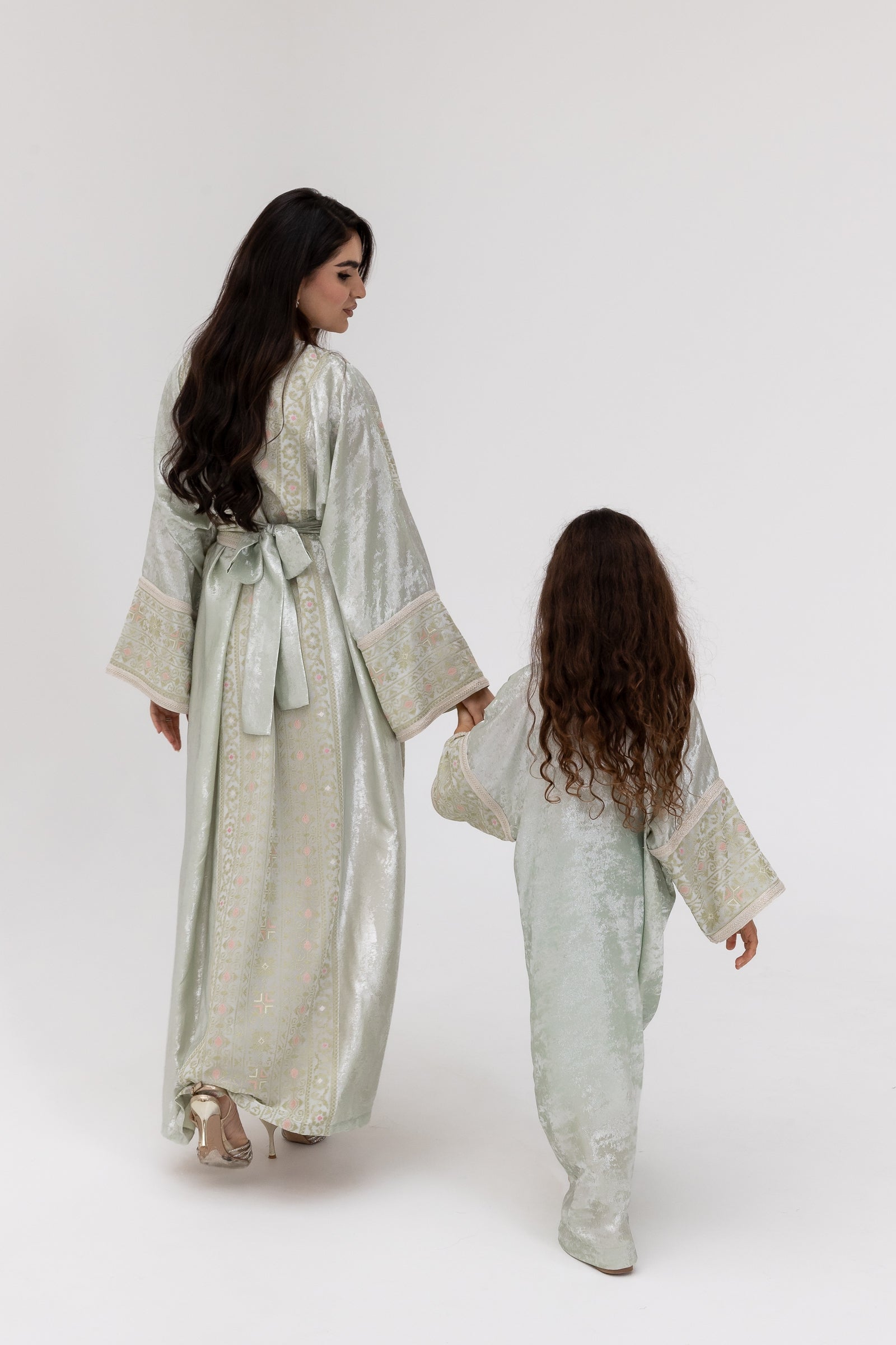 Kids Mint Embroidered Kaftan
