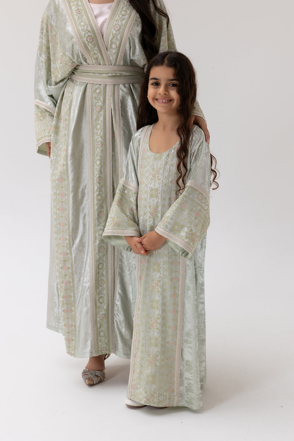 Kids Mint Embroidered Kaftan