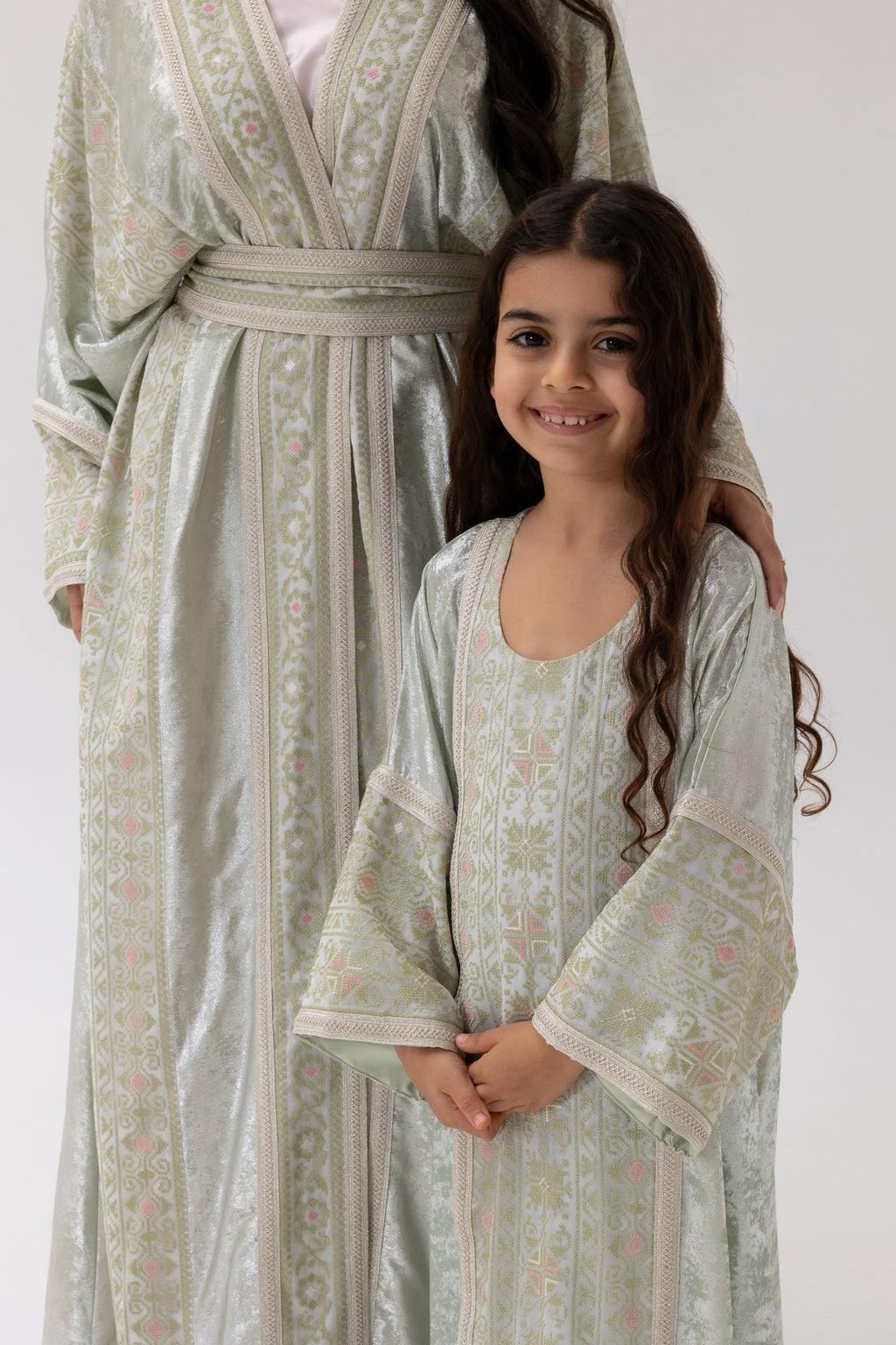Kids Mint Embroidered Kaftan
