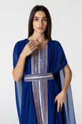 Blue Cape Kaftan with Embellished Details