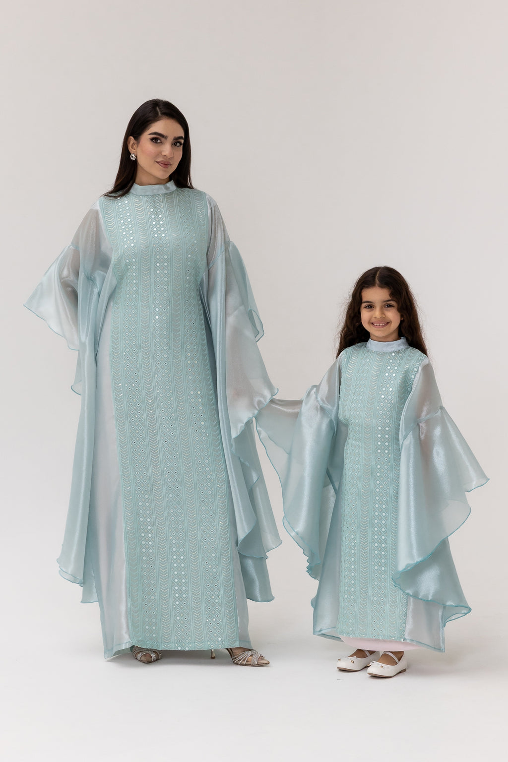 Kids Light Blue Embellished Dress