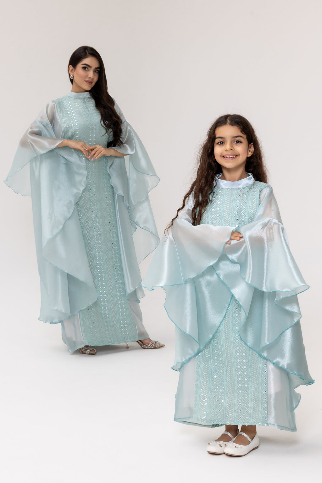 Kids Light Blue Embellished Dress
