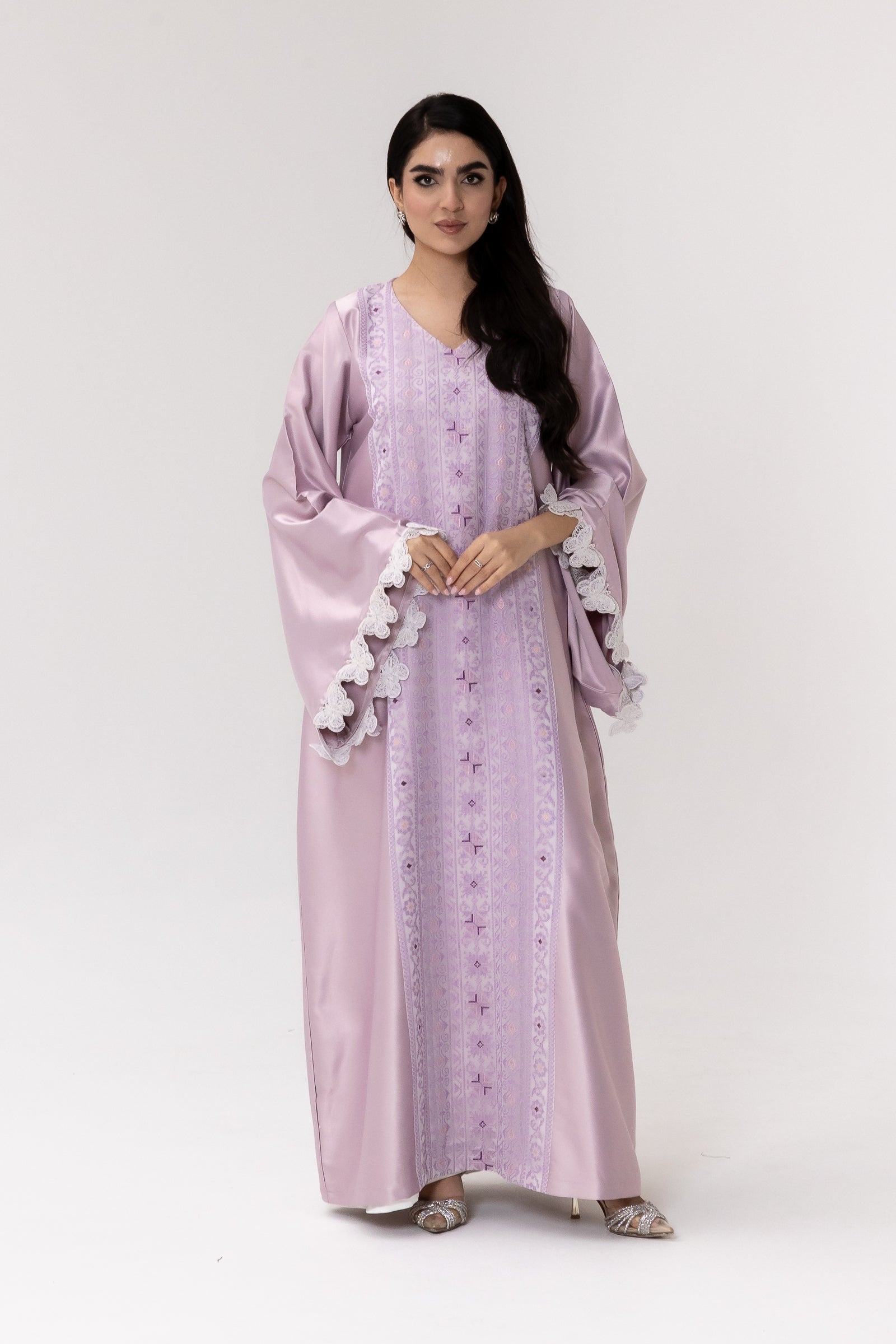 Lilac Kaftan with Butterfly Sleeves