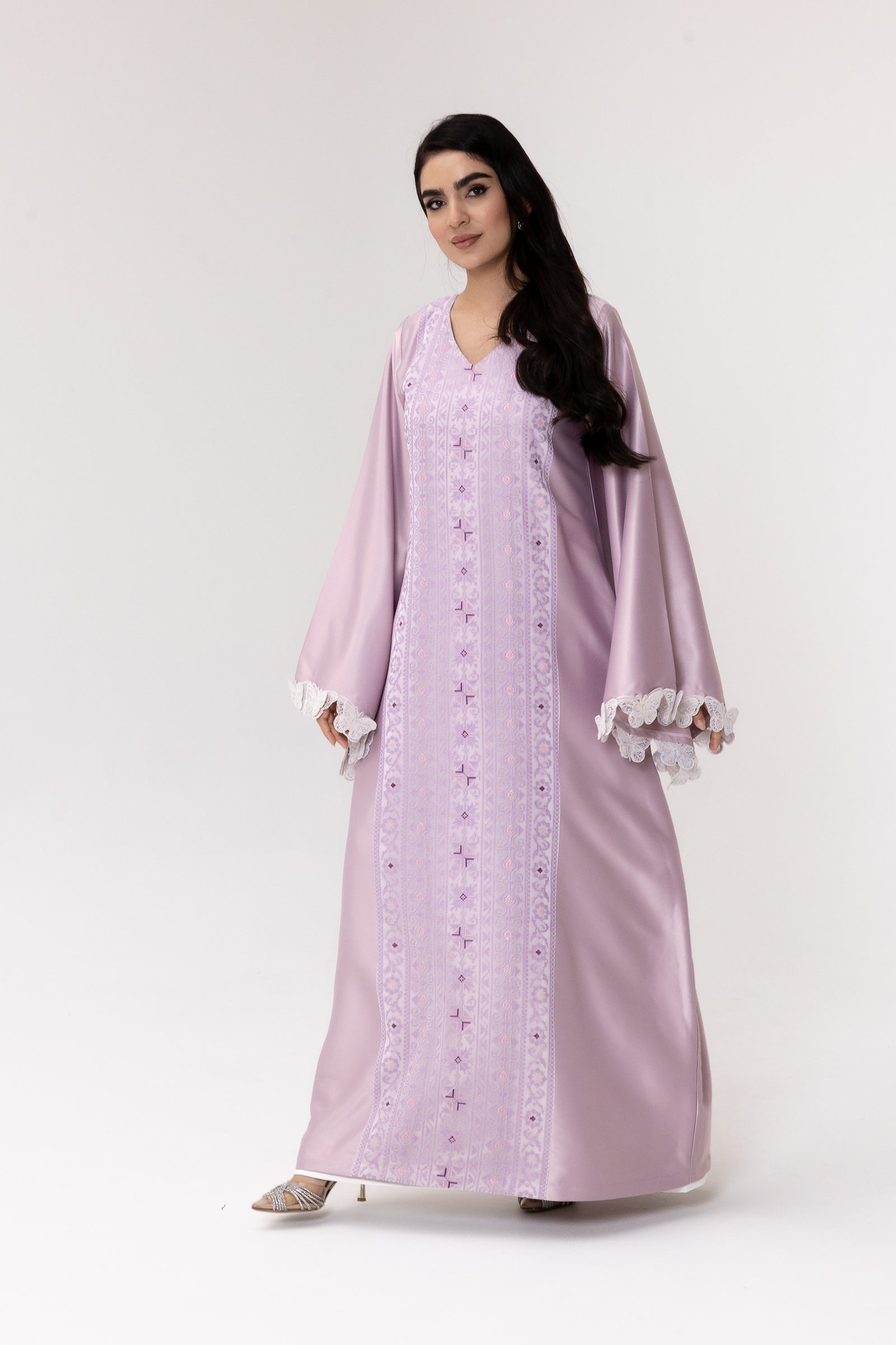 Lilac Kaftan with Butterfly Sleeves