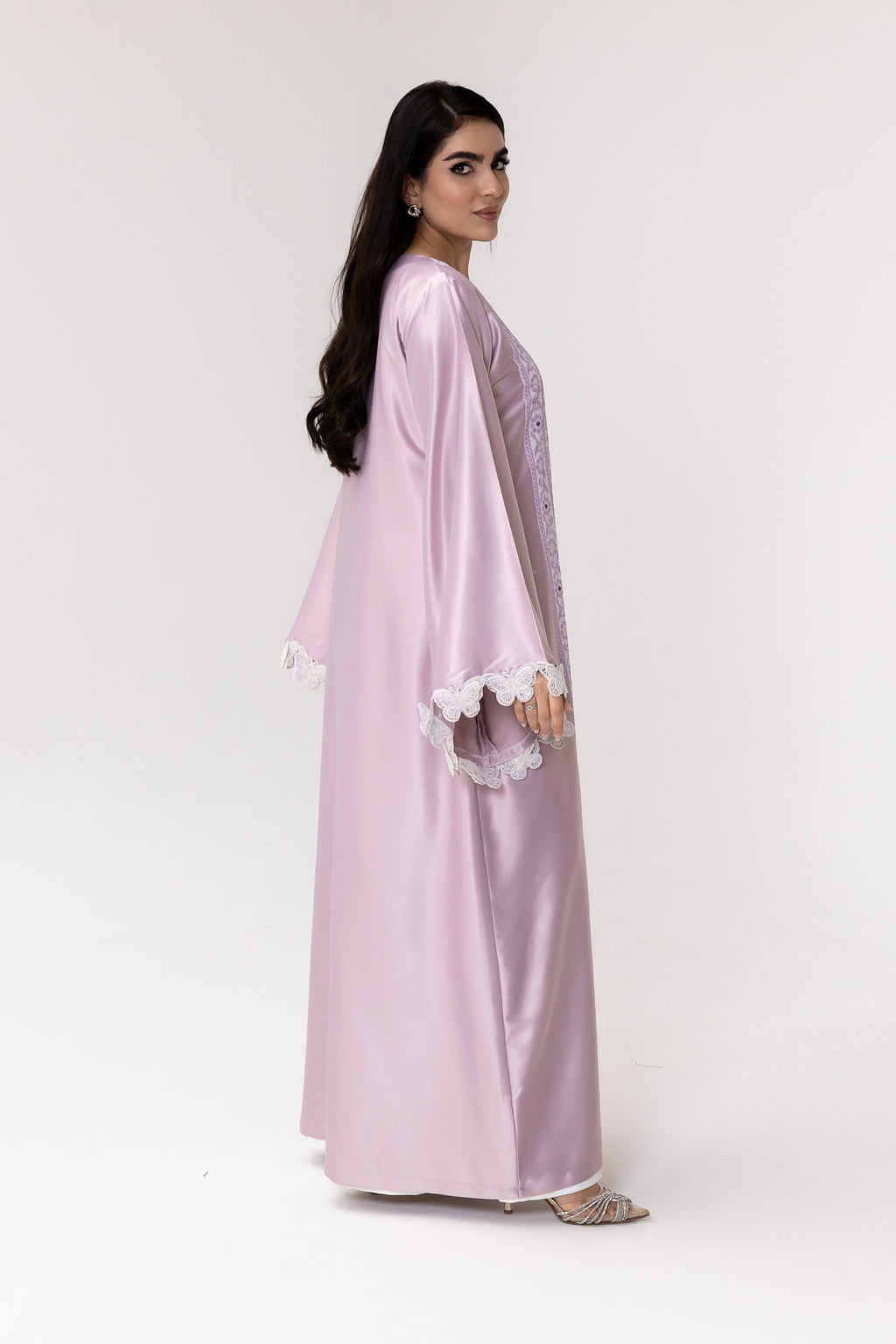 Lilac Kaftan with Butterfly Sleeves