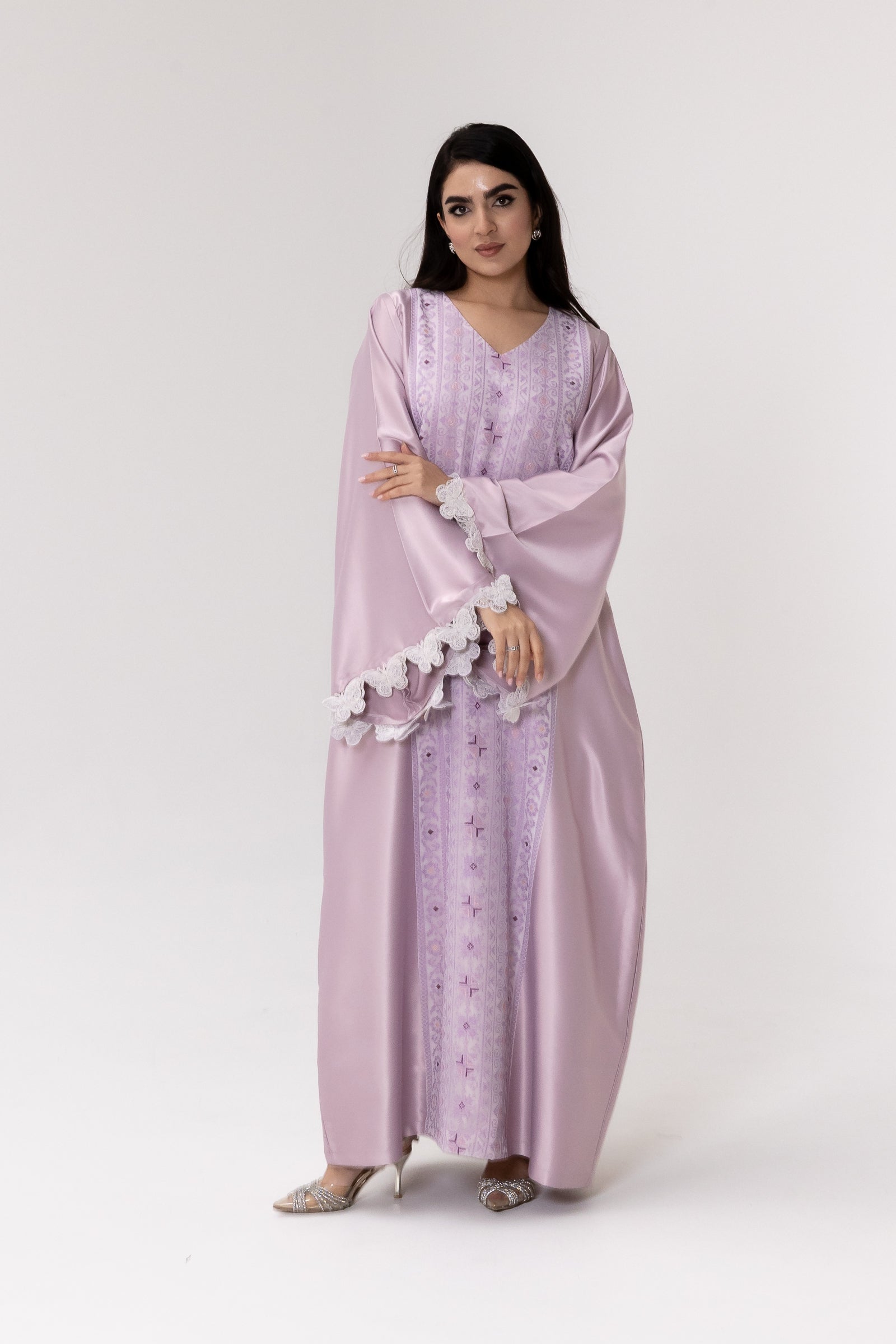 Lilac Kaftan with Butterfly Sleeves