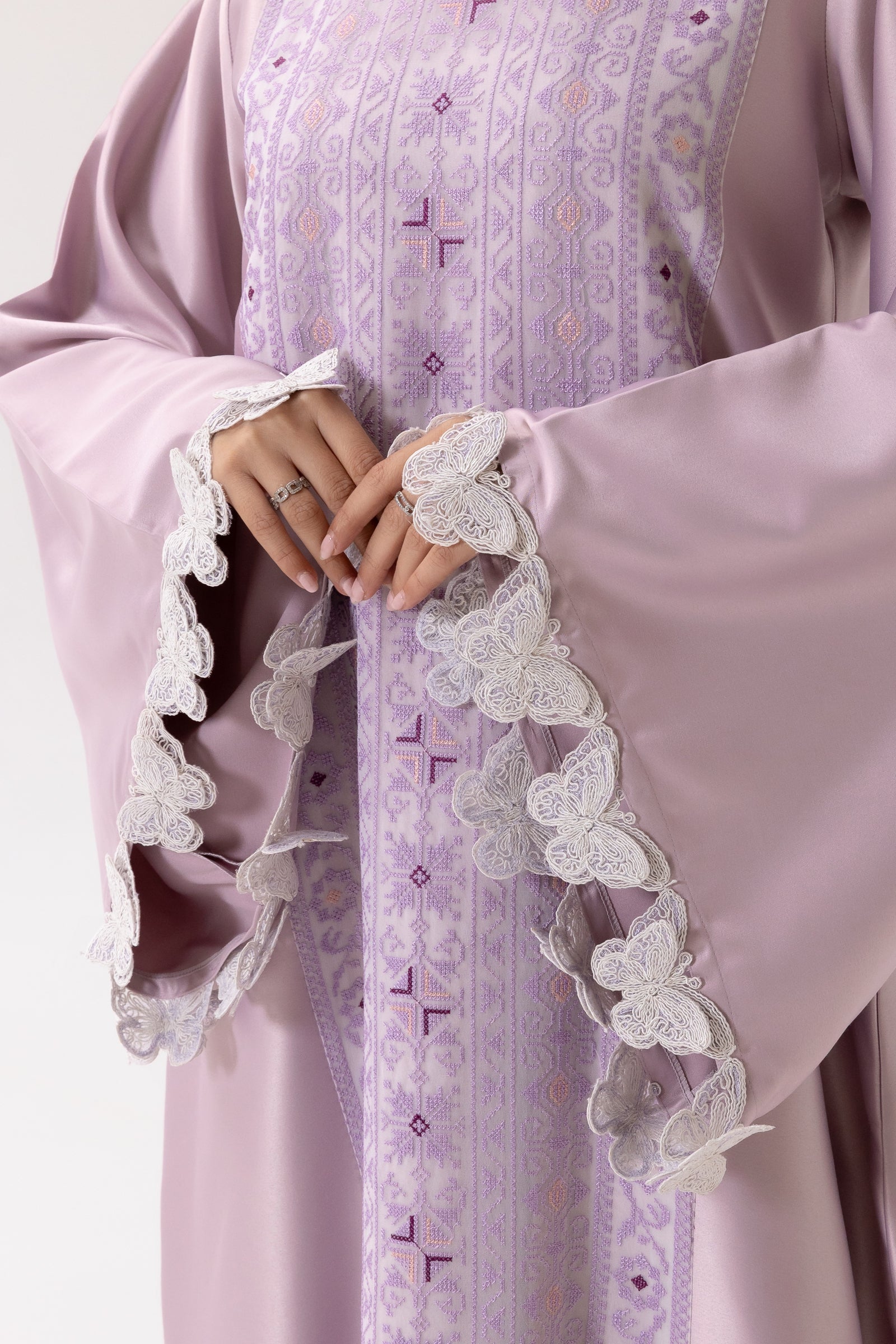 Lilac Kaftan with Butterfly Sleeves