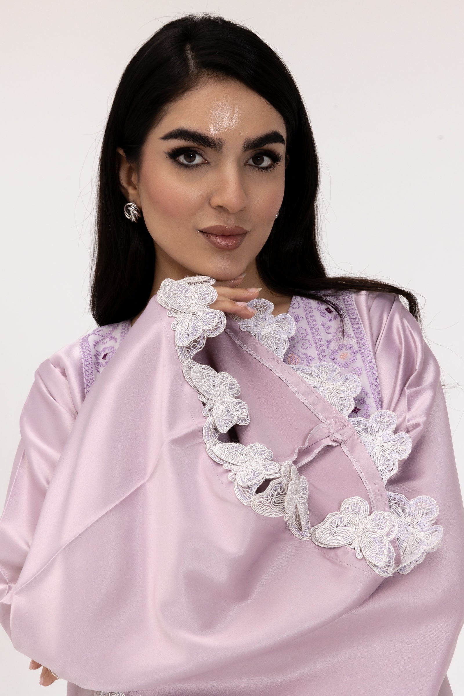 Lilac Kaftan with Butterfly Sleeves