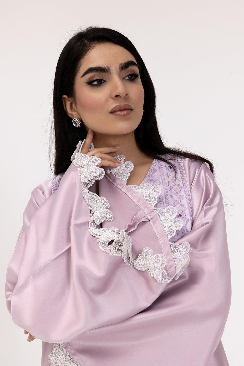 Lilac Kaftan with Butterfly Sleeves
