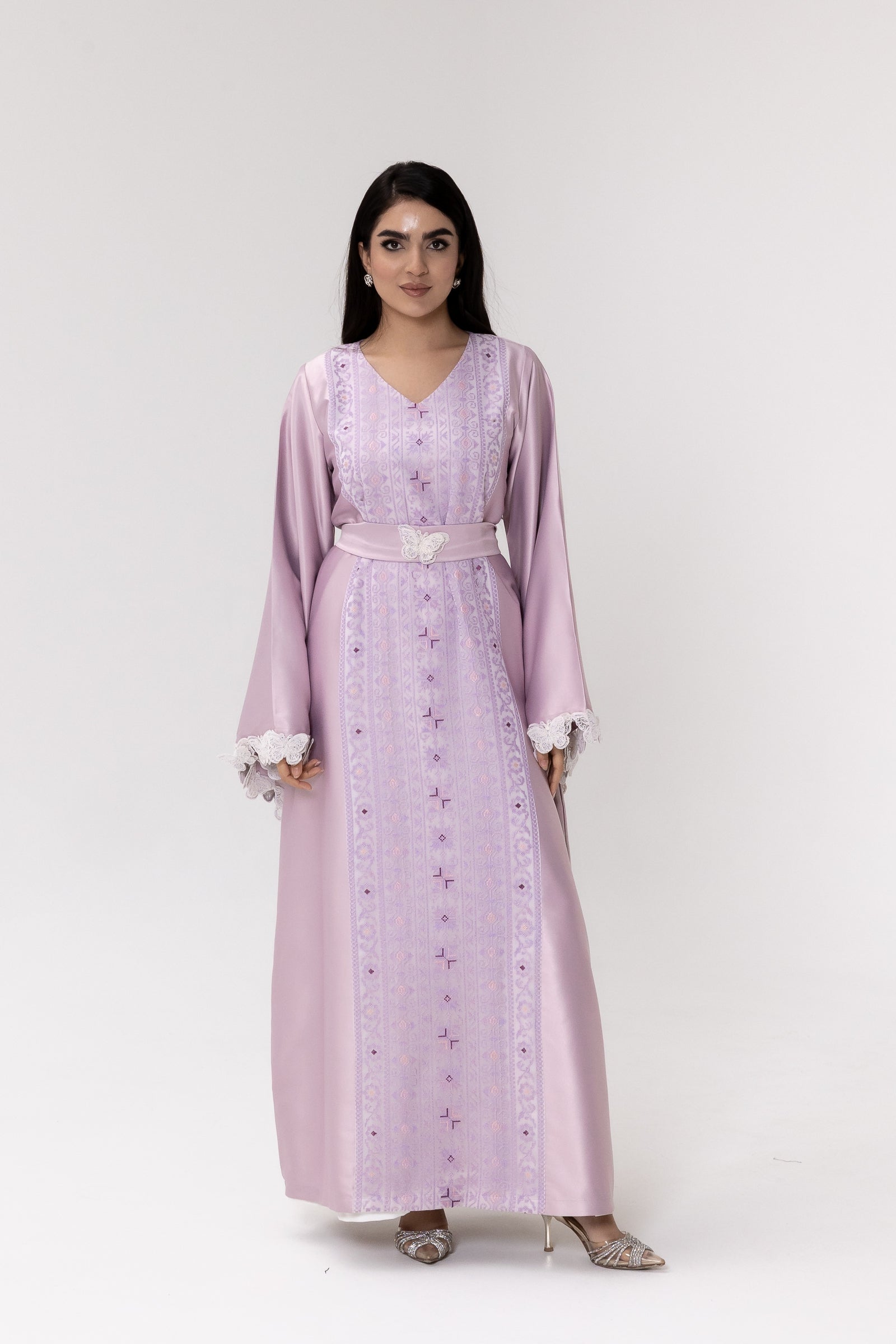 Lilac Kaftan with Butterfly Sleeves