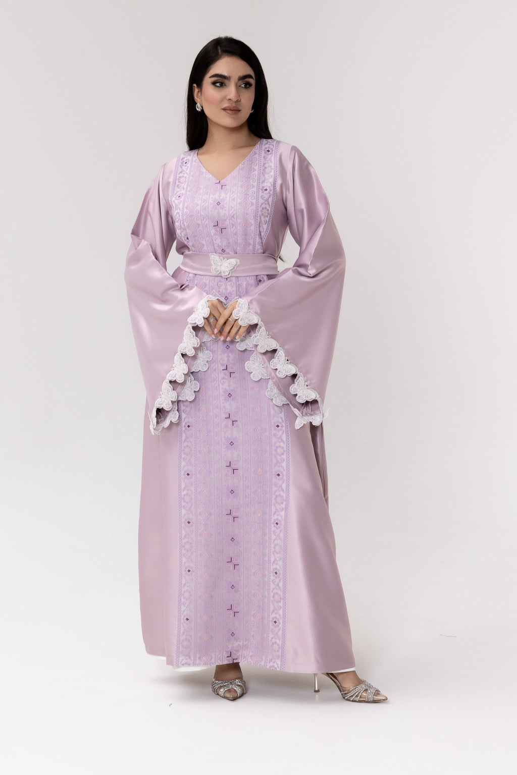 Lilac Kaftan with Butterfly Sleeves