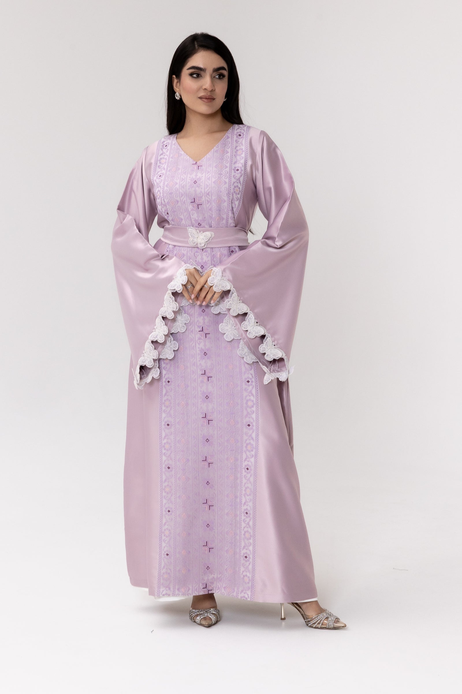 Lilac Kaftan with Butterfly Sleeves