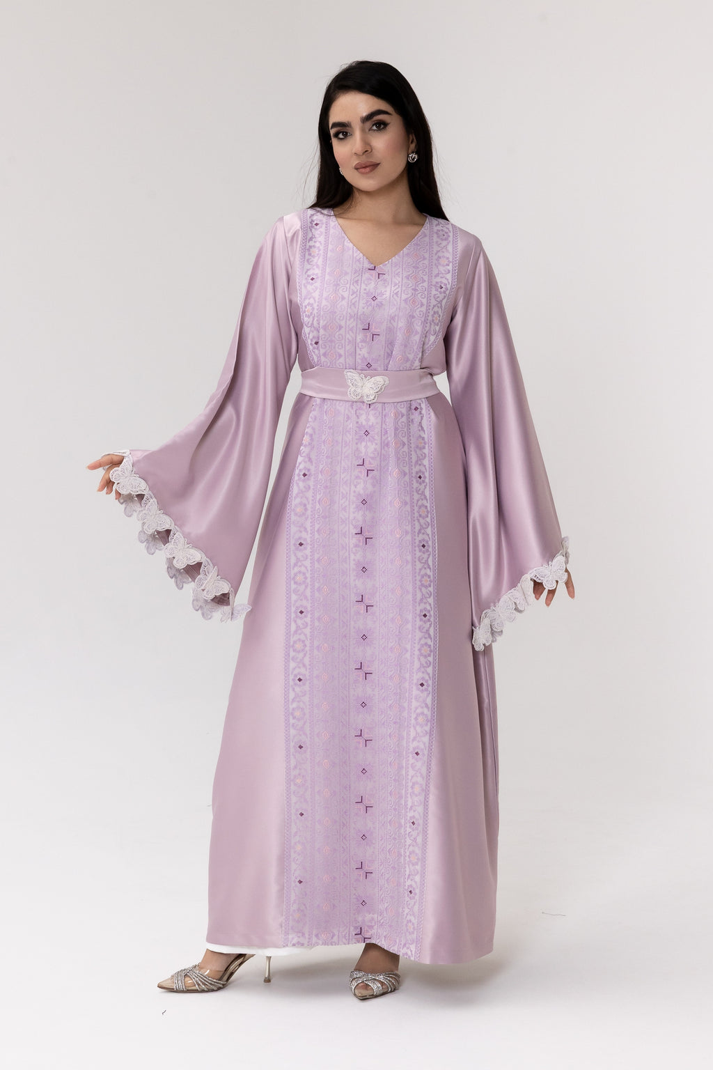 Lilac Kaftan with Butterfly Sleeves