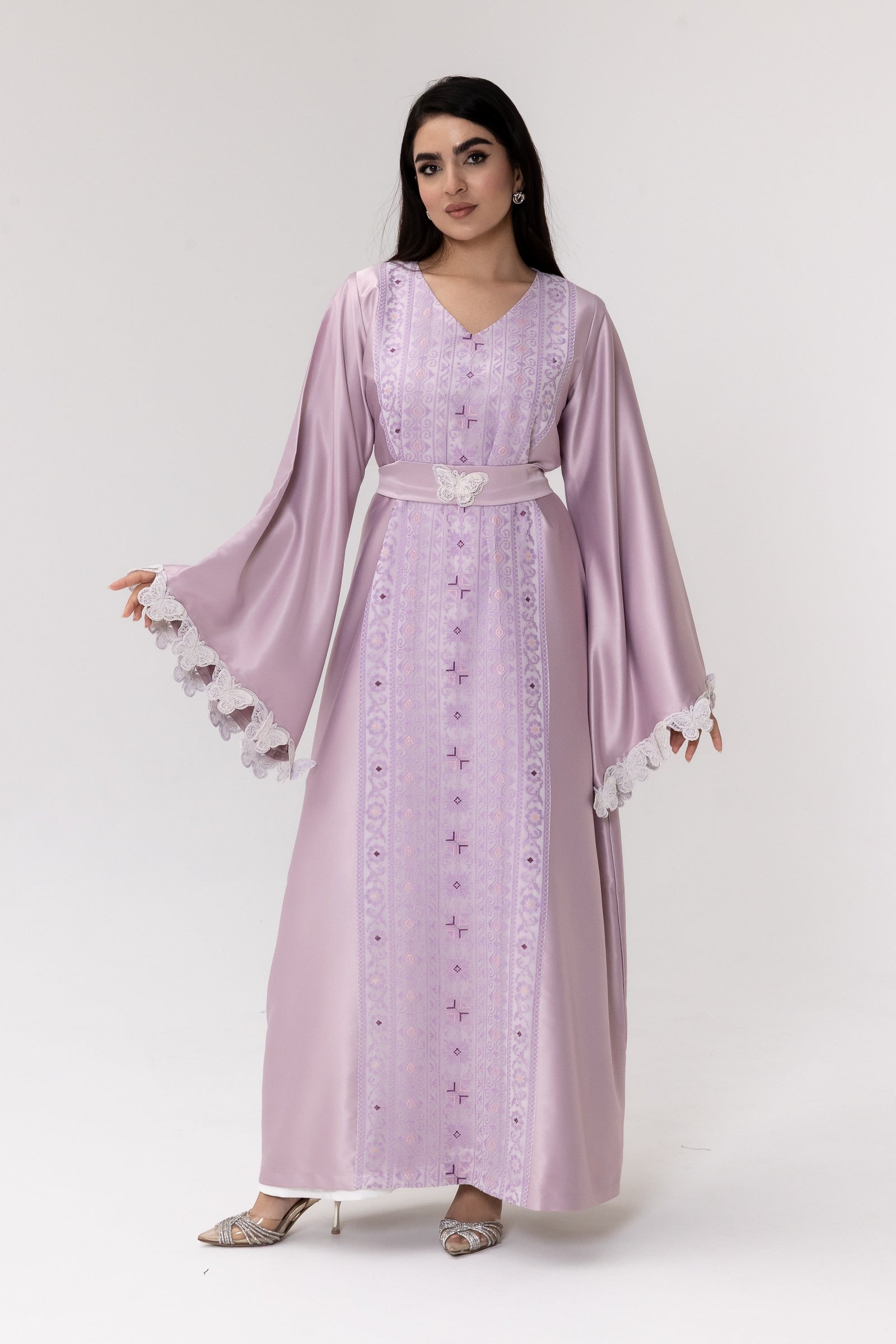 Lilac Kaftan with Butterfly Sleeves