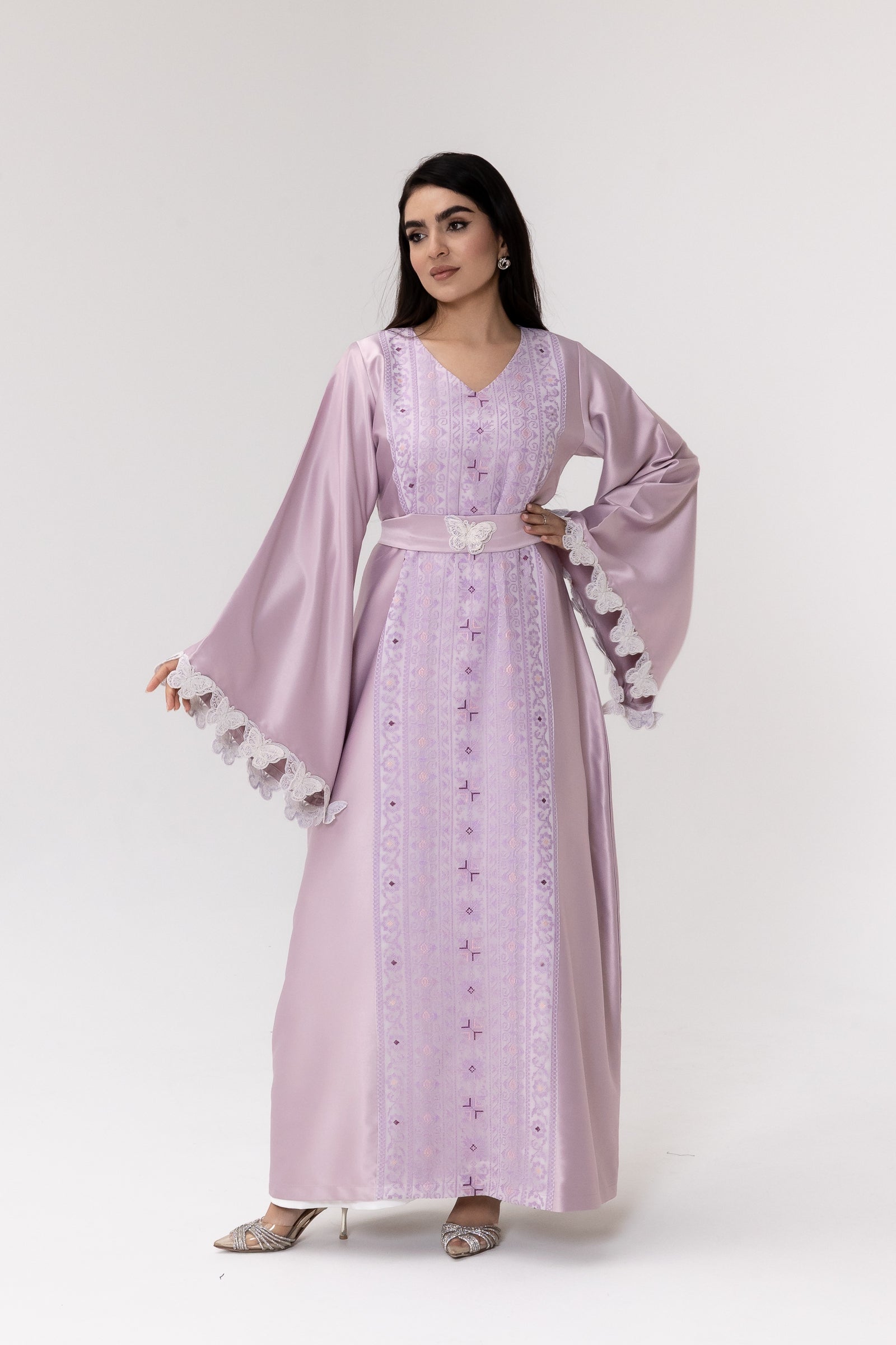 Lilac Kaftan with Butterfly Sleeves