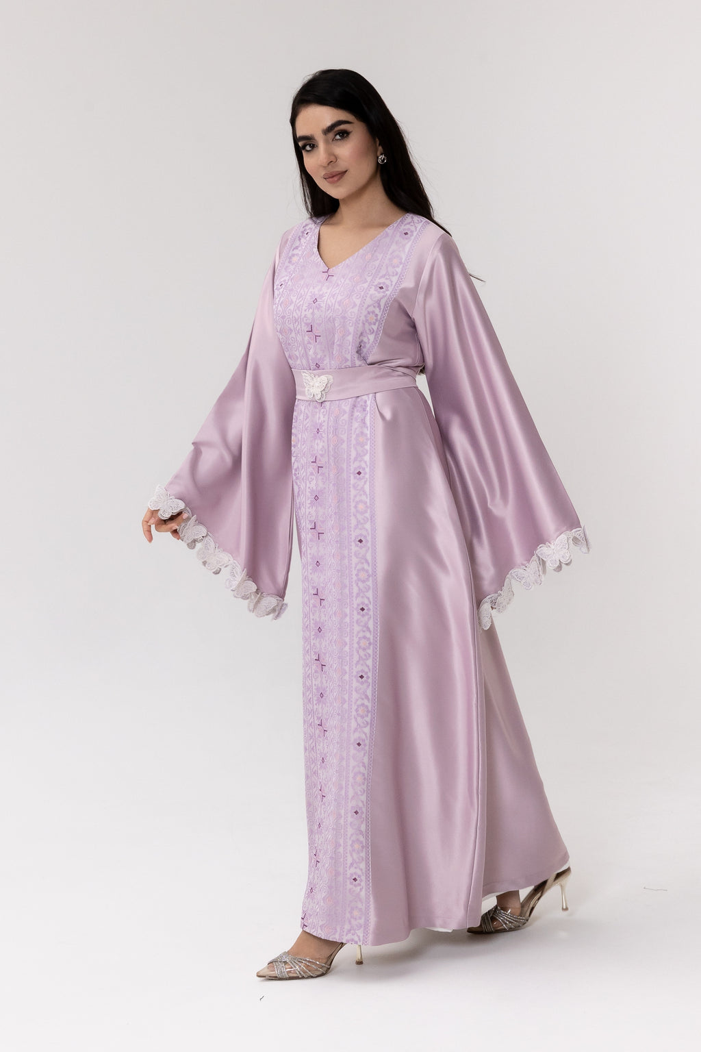 Lilac Kaftan with Butterfly Sleeves