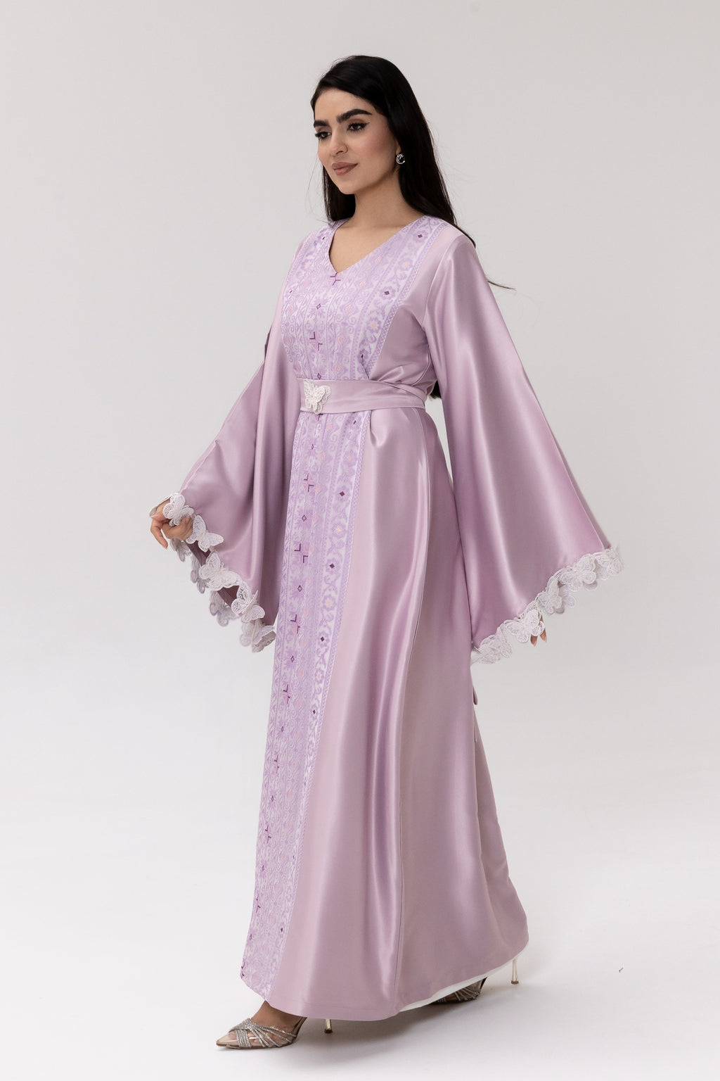 Lilac Kaftan with Butterfly Sleeves