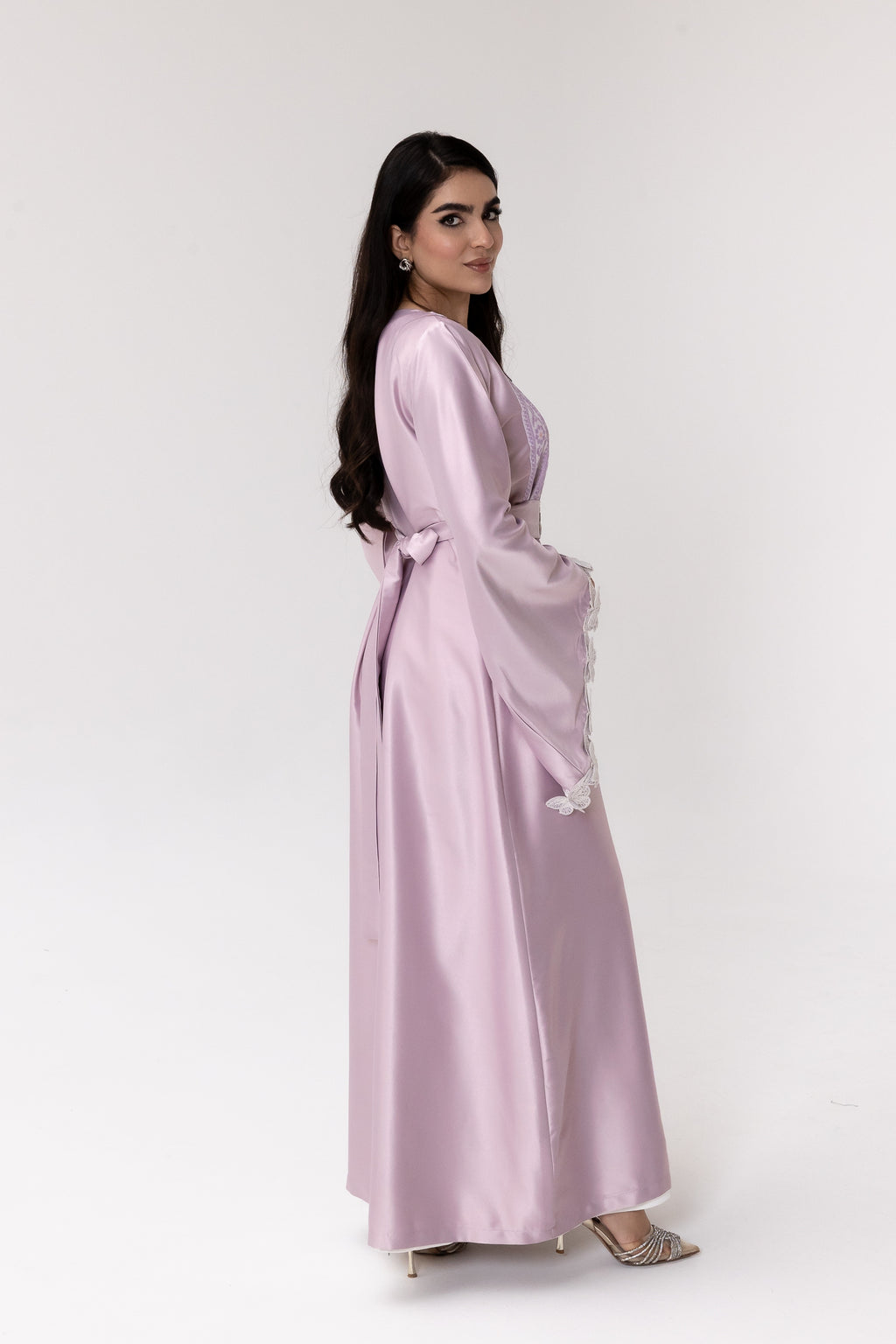 Lilac Kaftan with Butterfly Sleeves