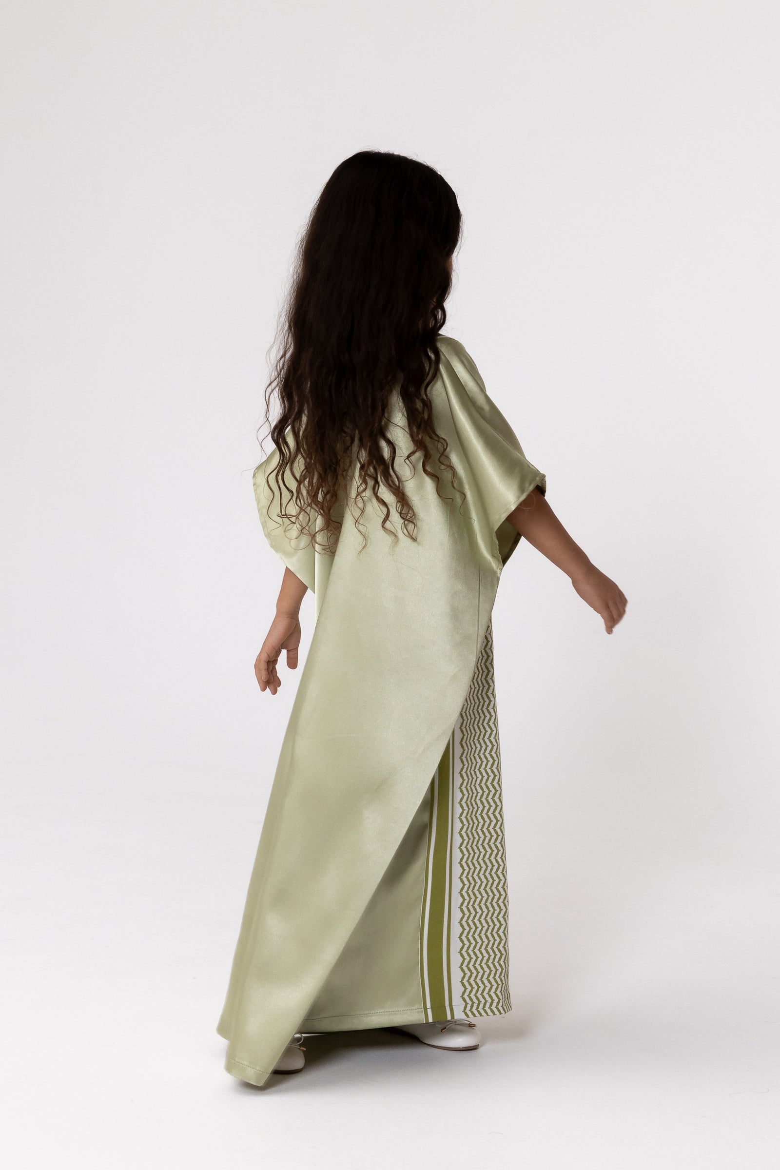 Kids Lime Embroidered Kaftan