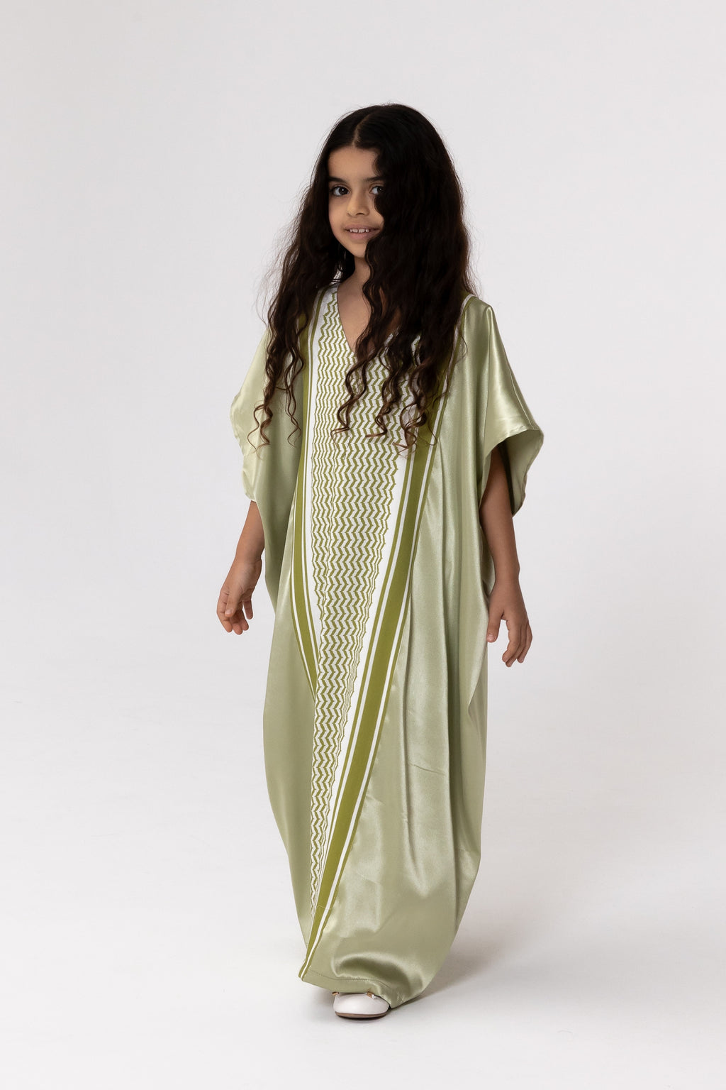 Kids Lime Embroidered Kaftan