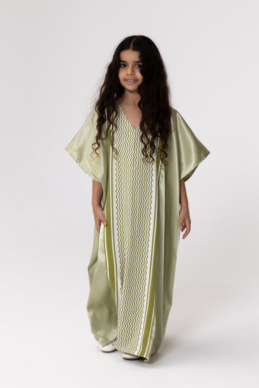 Kids Lime Embroidered Kaftan