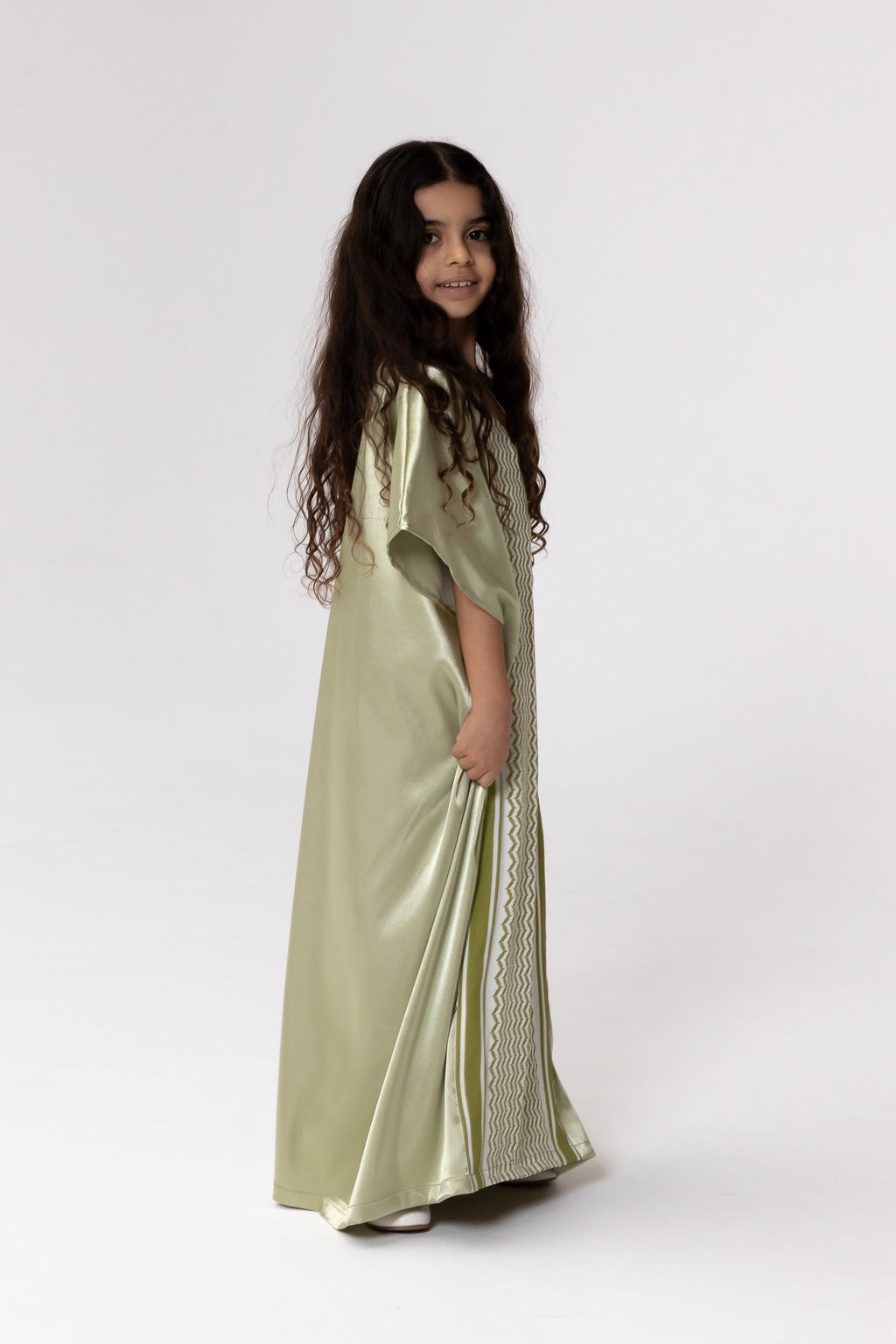 Kids Lime Embroidered Kaftan