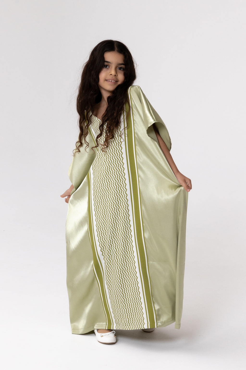 Kids Lime Embroidered Kaftan