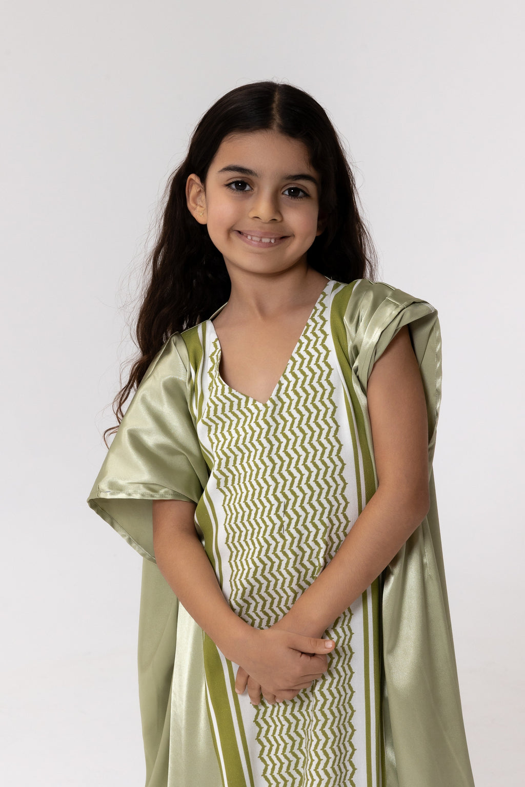Kids Lime Embroidered Kaftan