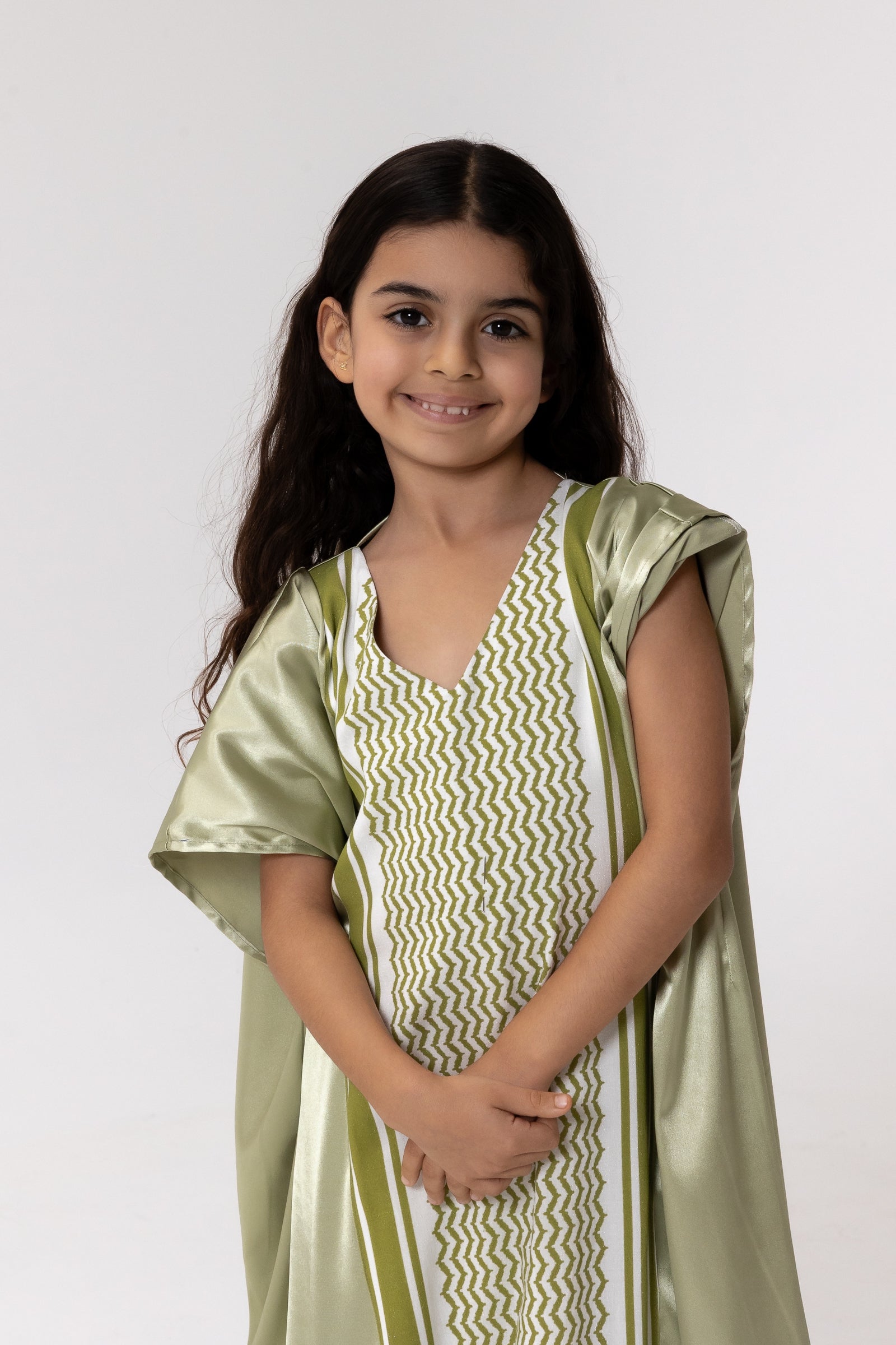 Kids Lime Embroidered Kaftan