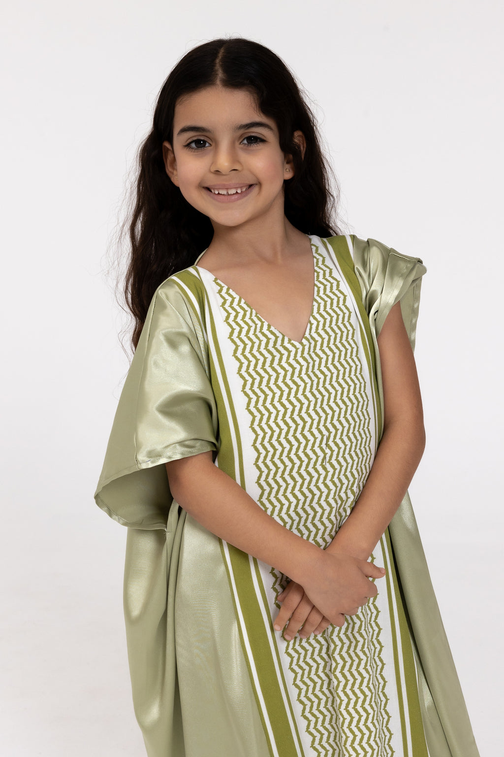 Kids Lime Embroidered Kaftan