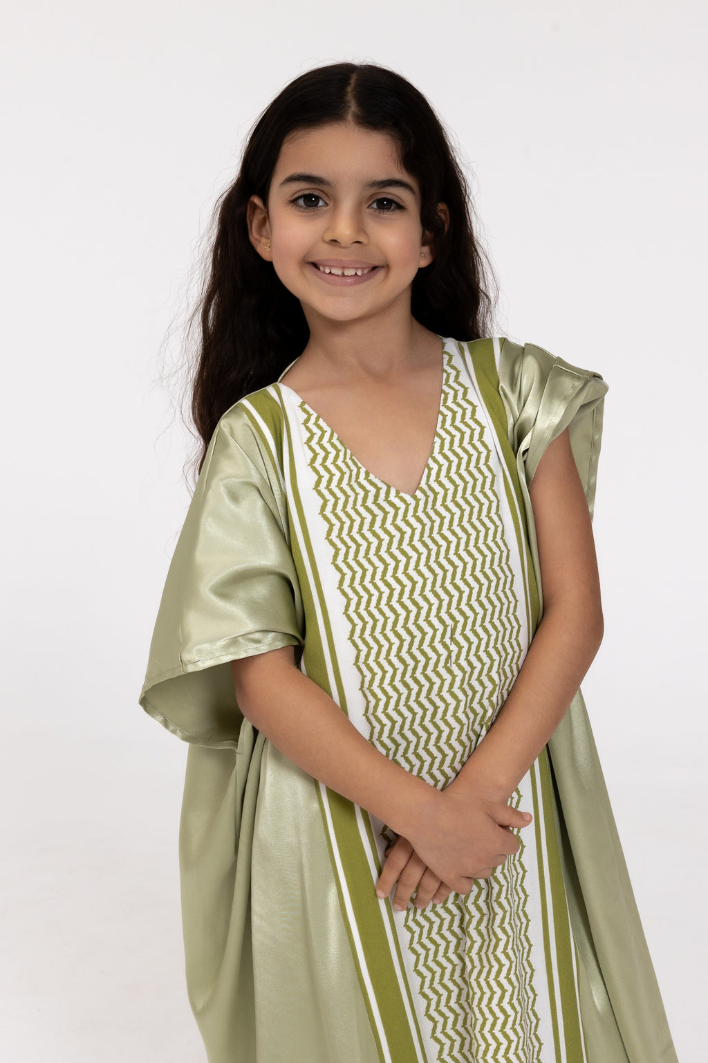 Kids Lime Embroidered Kaftan