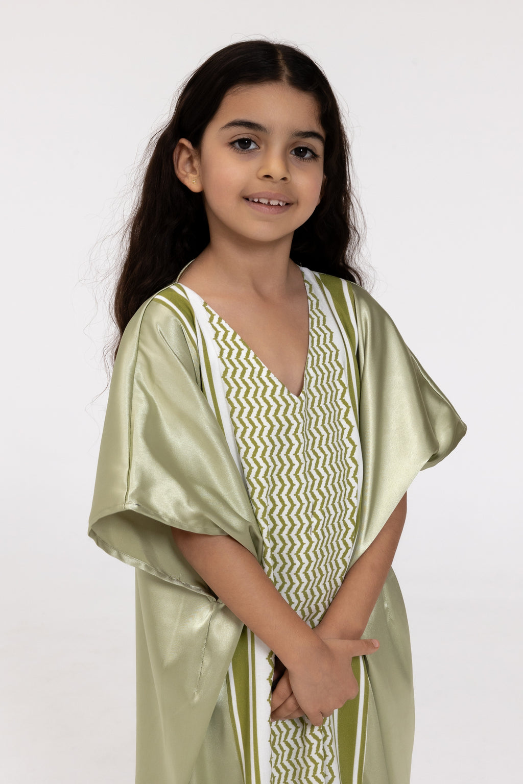 Kids Lime Embroidered Kaftan